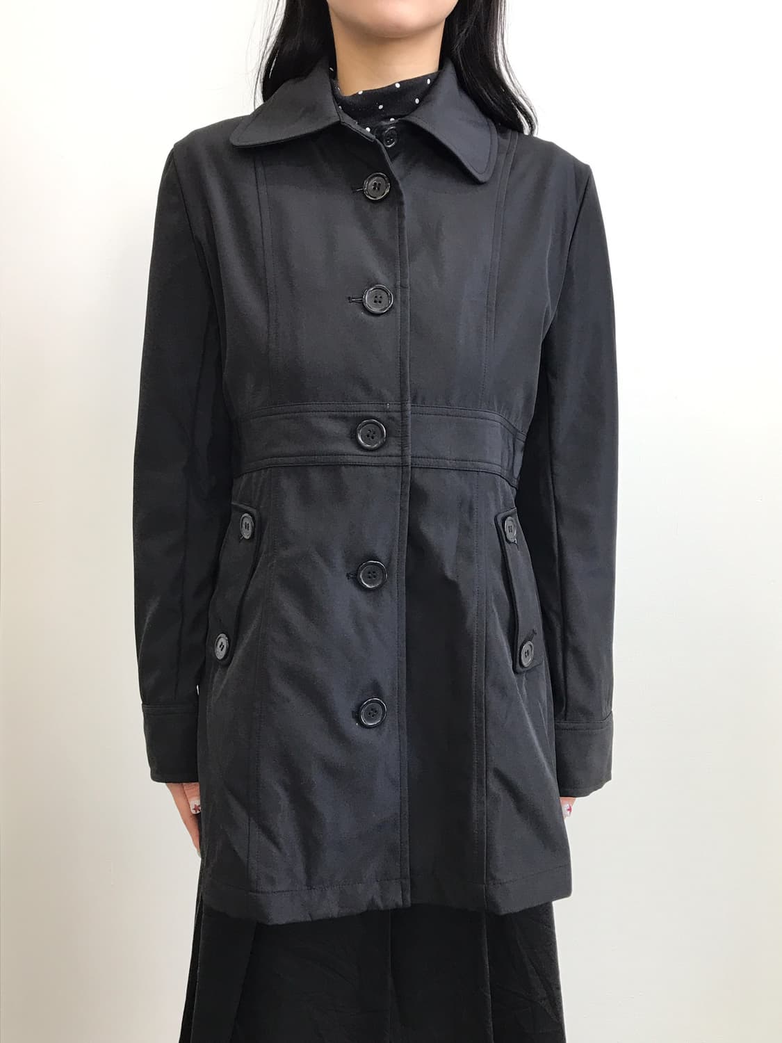 Jpn Black Button-Front Light Jacket 상품이미지2