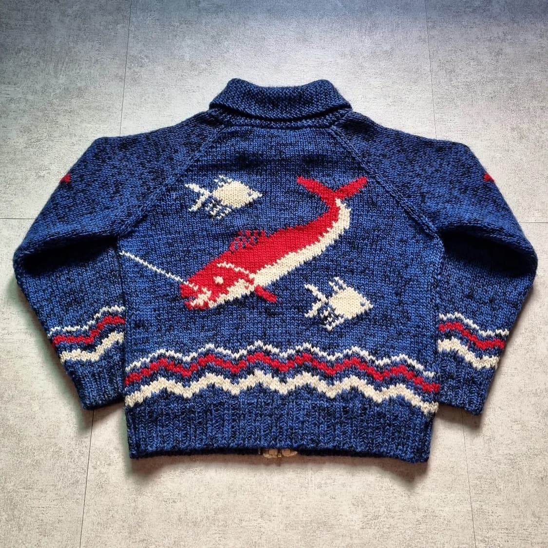 60s Cowichan Cardigan 'Salmon' L sz 상품이미지7