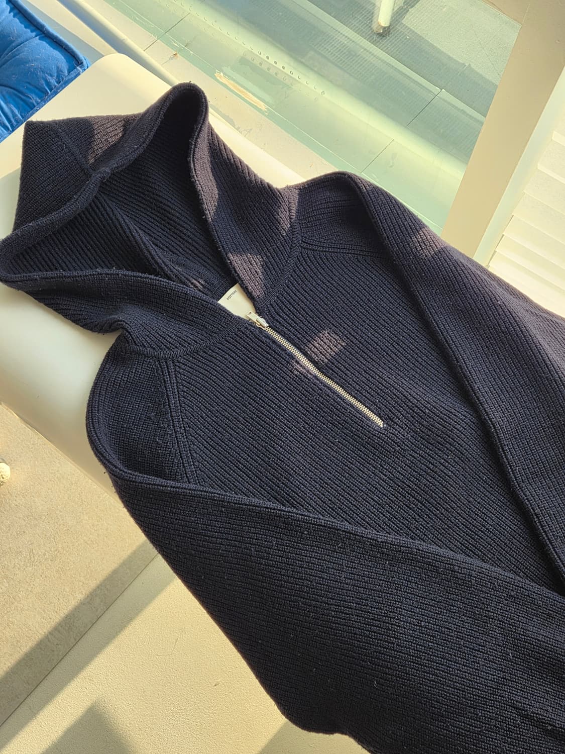 포터리 니트 후드 네이비 [2] 상품이미지1