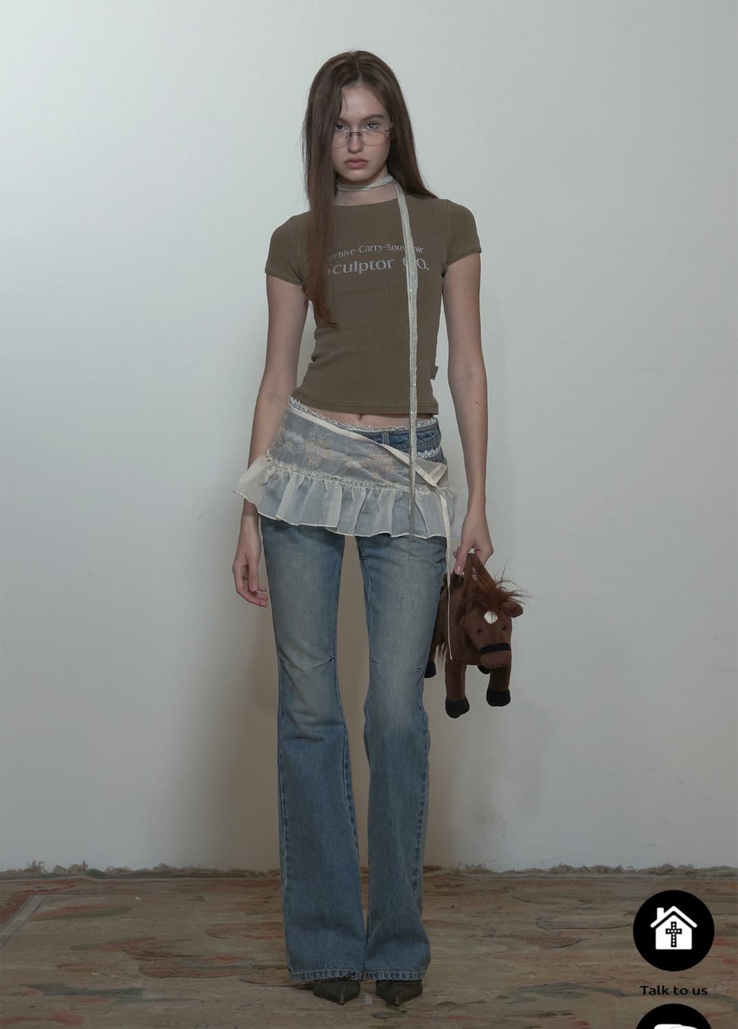 스컬프터 피카부 마이크로 쉬어 스커트 s 상품이미지1