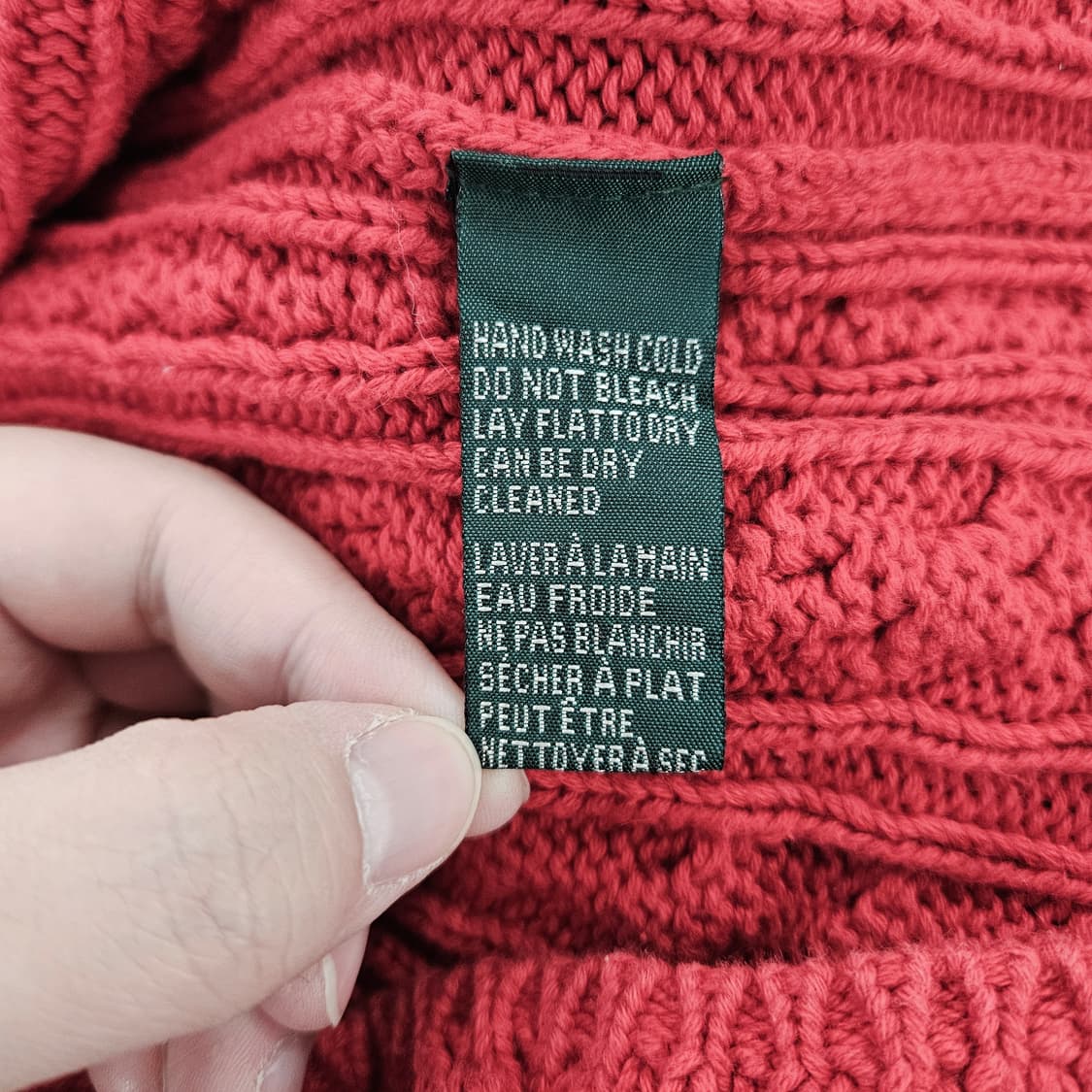 [P/P] 로렌 랄프로렌 여성 레드 꽈배기 니트 스웨터 0115YH1 상품이미지5