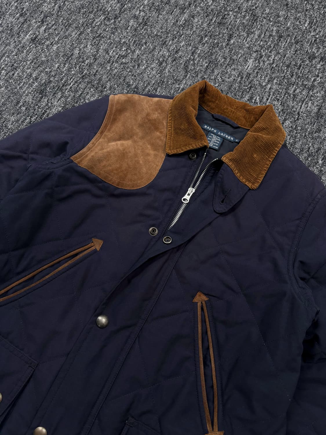폴로 엘보우 패치 네이비 퀼팅 자켓 상품이미지4