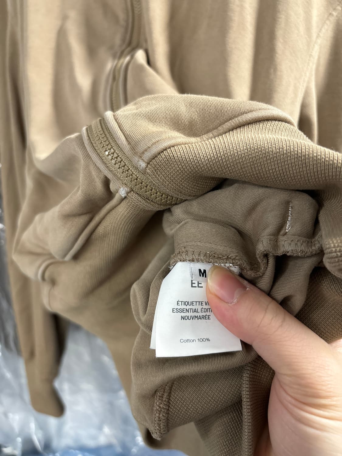 M 누마레ee 가먼트 다잉 후드집업 모카 새제품 판매 상품이미지2