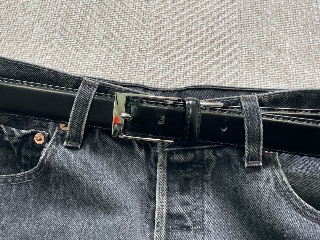 빈티지 실버버클 레더 벨트 상품이미지2