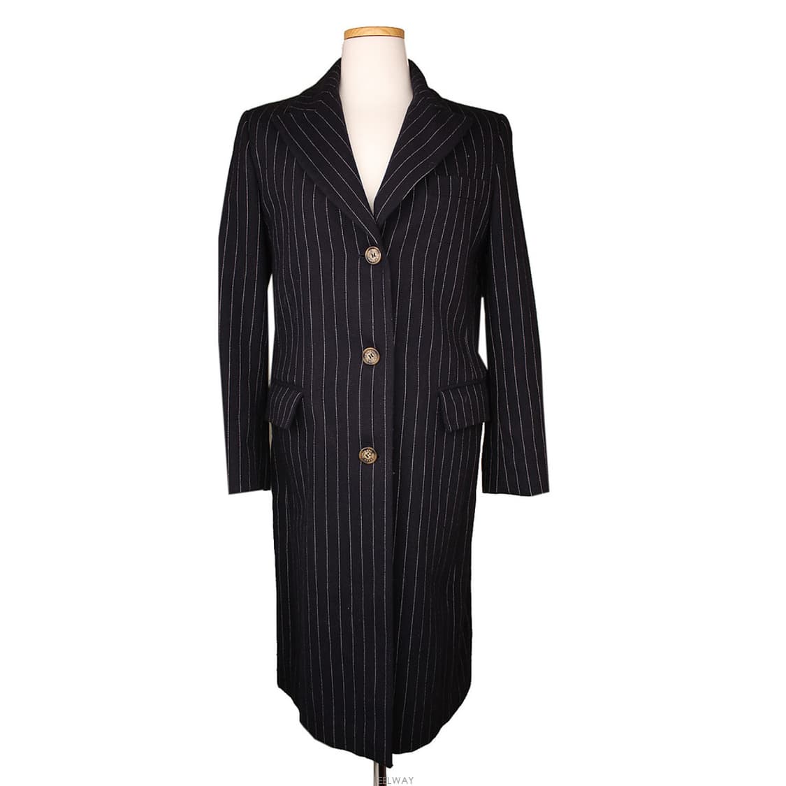 아이스버그 블랙&화이트 스트라이프 울 롱코트 55 상품이미지1