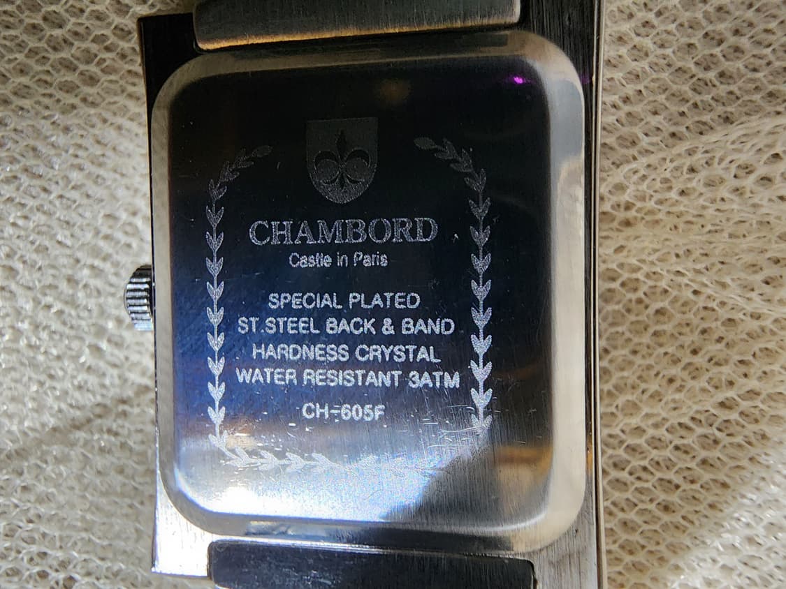 샹보르 CHAMBORD 사각 메탈 여성시계 상품이미지5