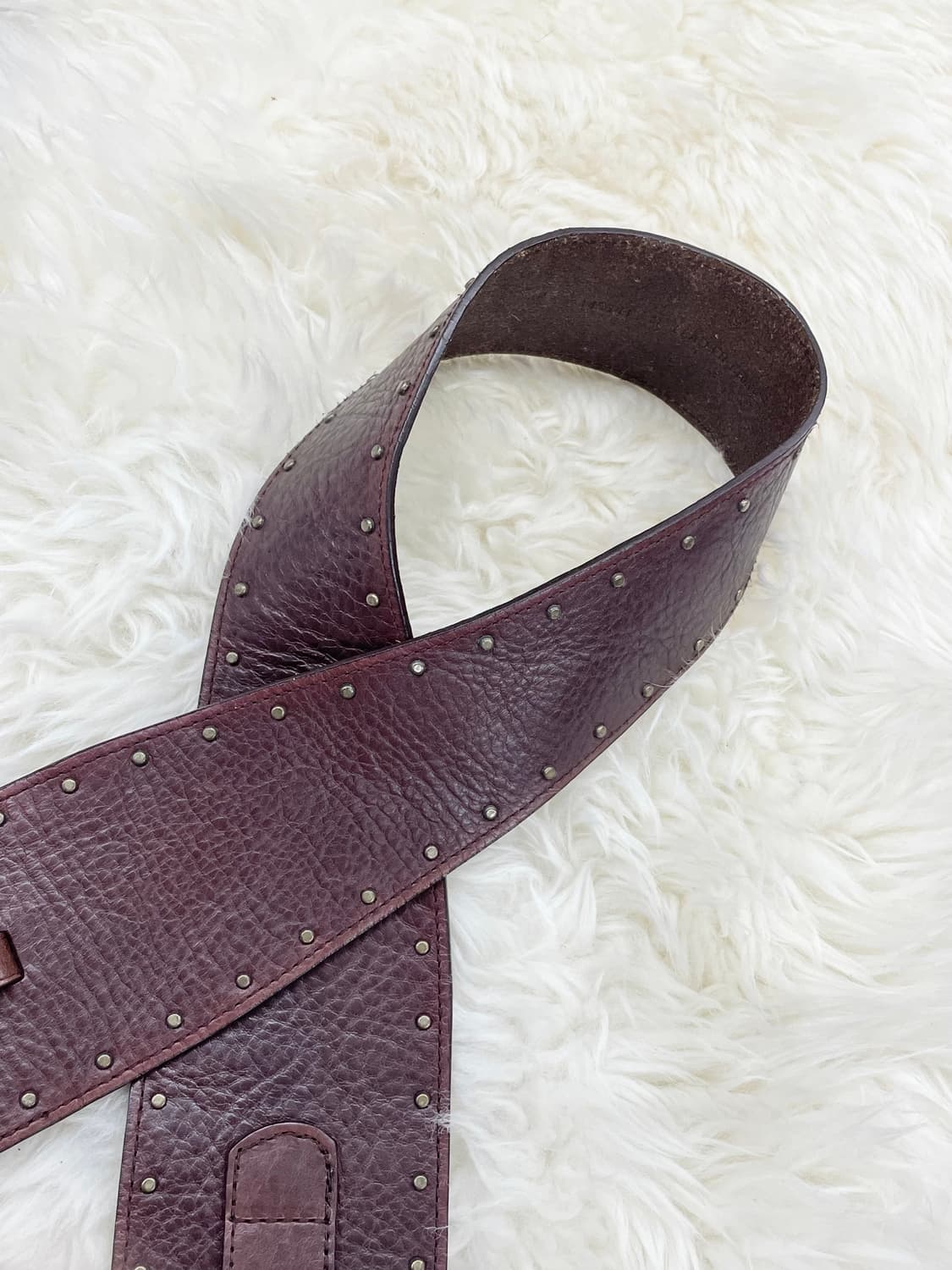 리얼레더 웨스턴 통가죽 스터드 와이드 벨트*레어 상품이미지6