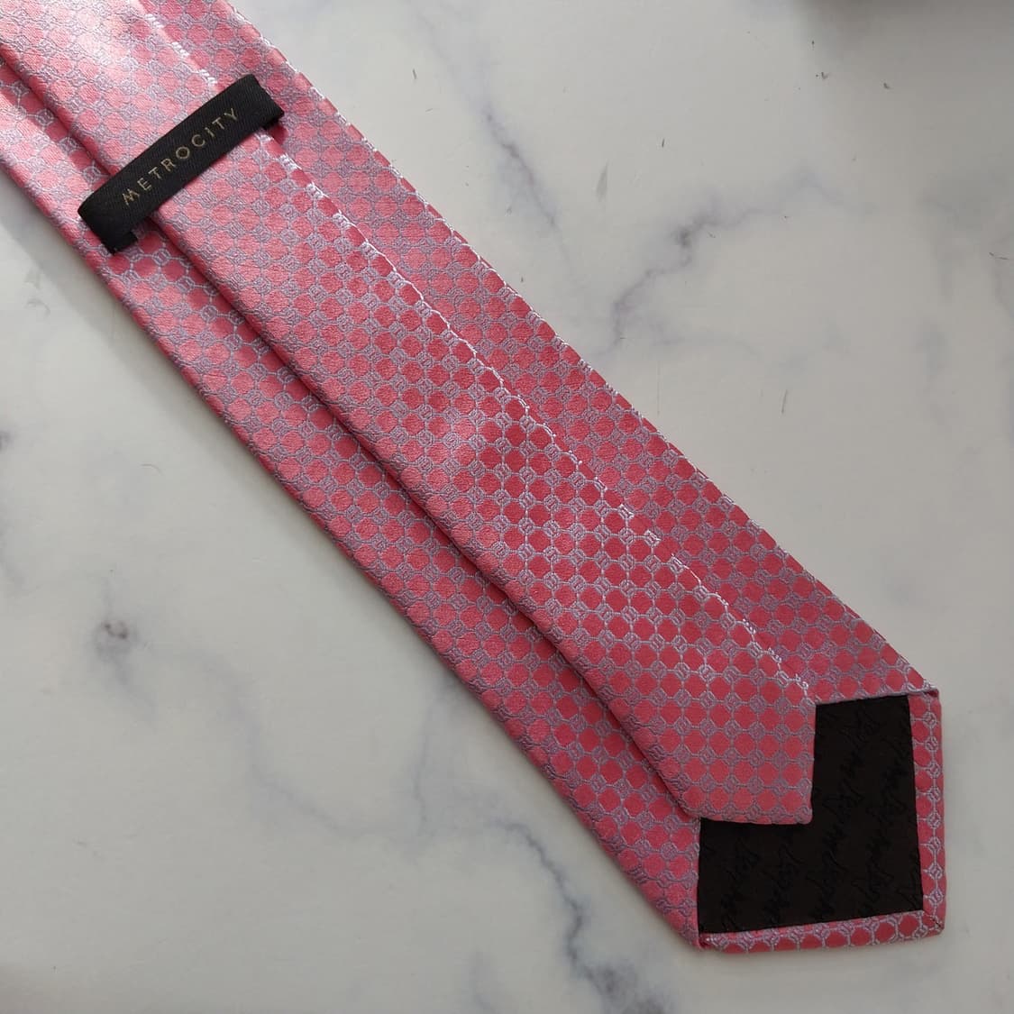 메트로시티 실크 핑크 자카드 넥타이 8.5cm A+등급 K1991 상품이미지8