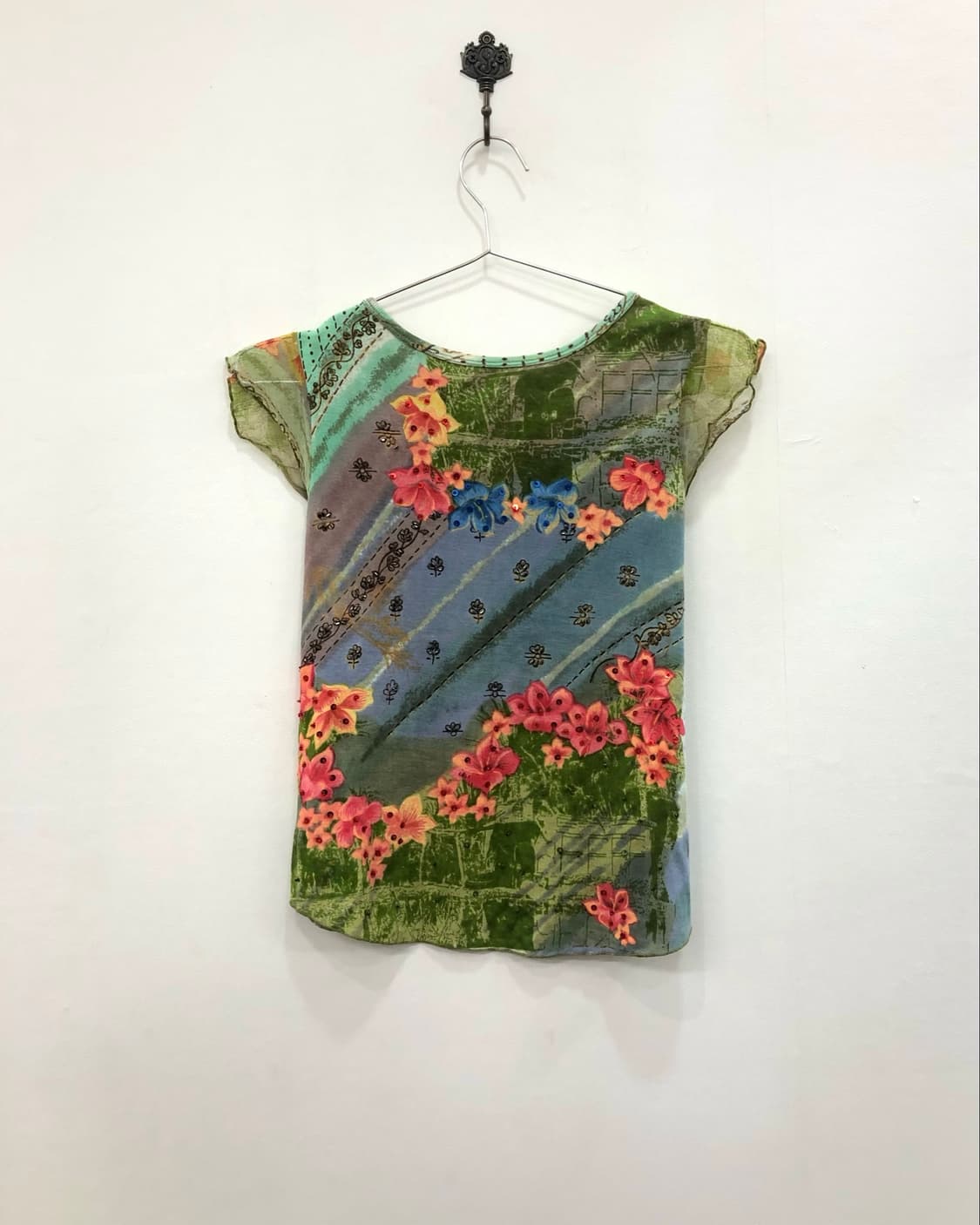 oriental floral lace trimmed sleeveless 상품이미지5