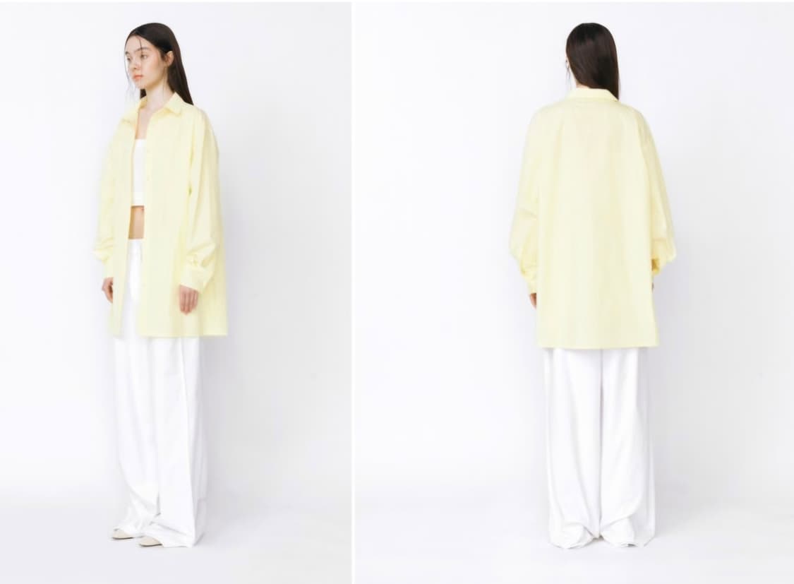 민더리 옐로우 롱셔츠 상품이미지1