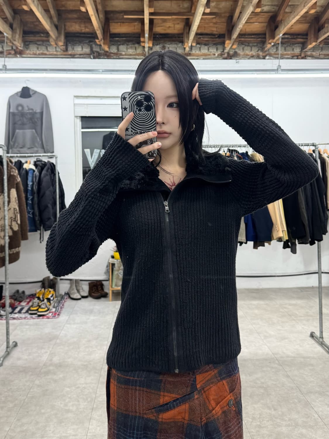 아르마니 익스체인지 퍼카라 니트 집업 상품이미지1