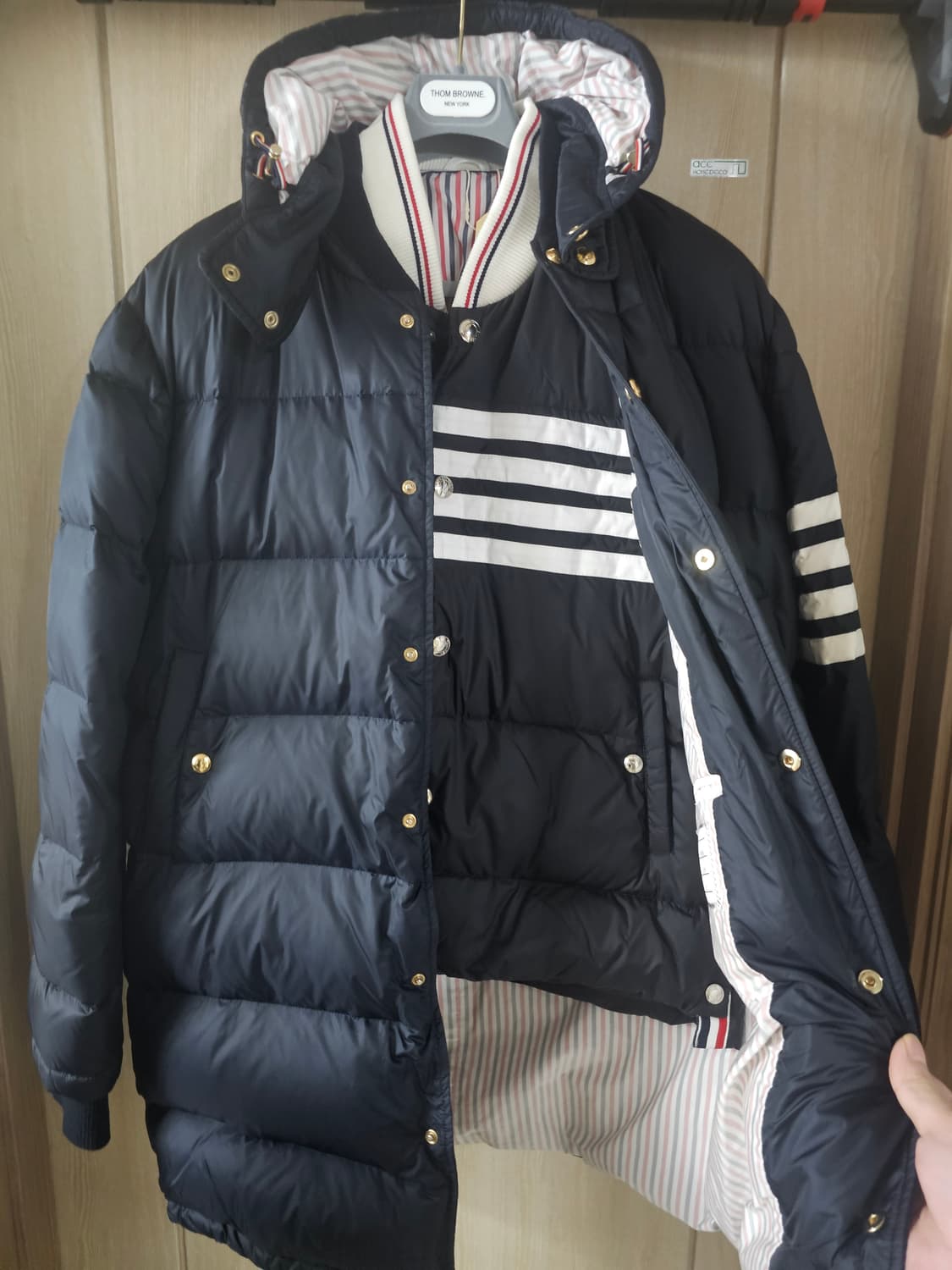 톰브라운 사선완장 후드퍠딩+조끼(2/오케이몰정품) 상품이미지2