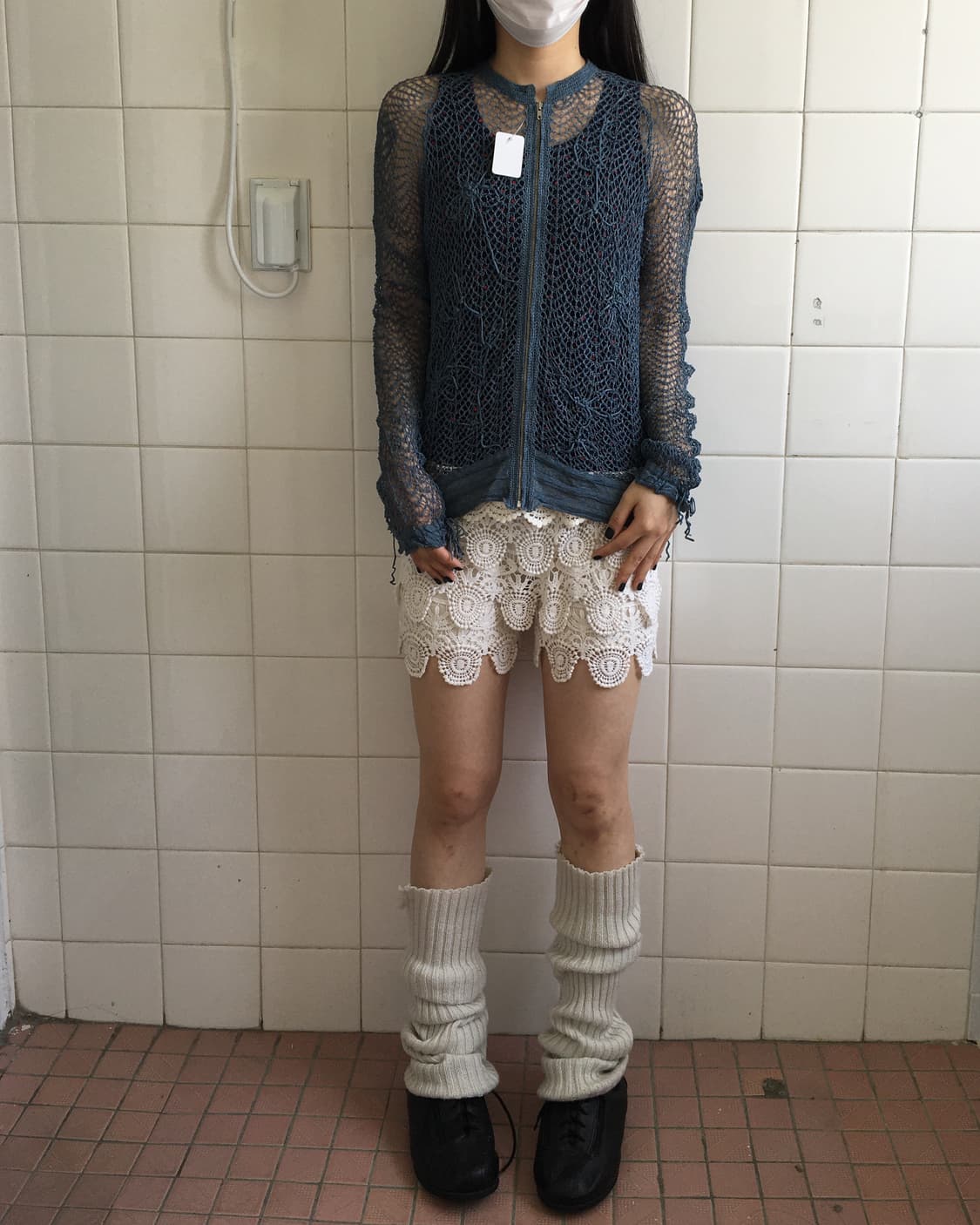 Crochet point see through zip up 상품이미지1
