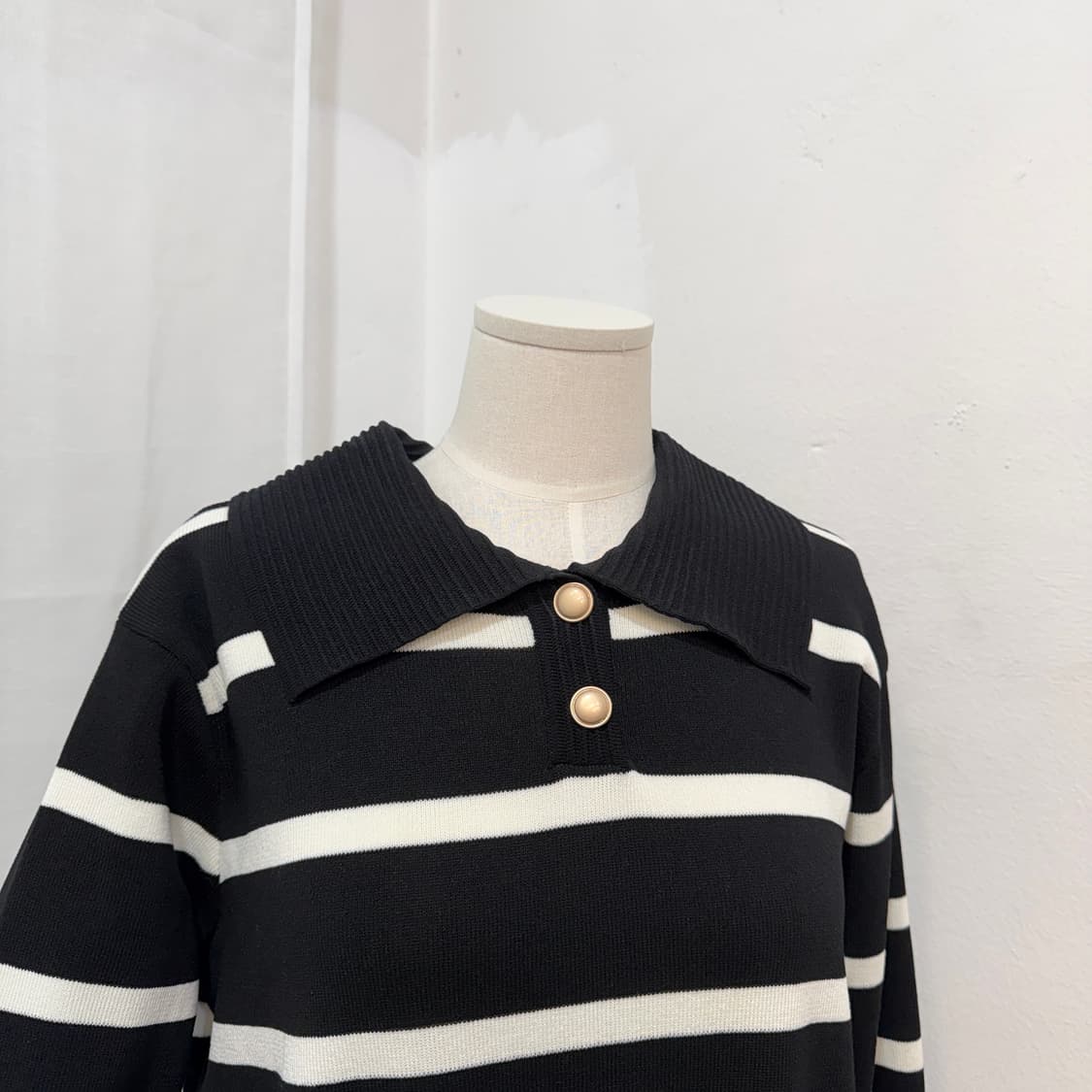 스트라이프 줄무늬 플리츠 니트원피스 롱원피스 4458 상품이미지2