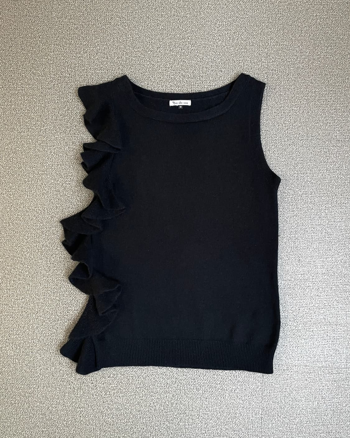 한안순 사이드 러플 앙고라 니트 베스트 상품이미지2