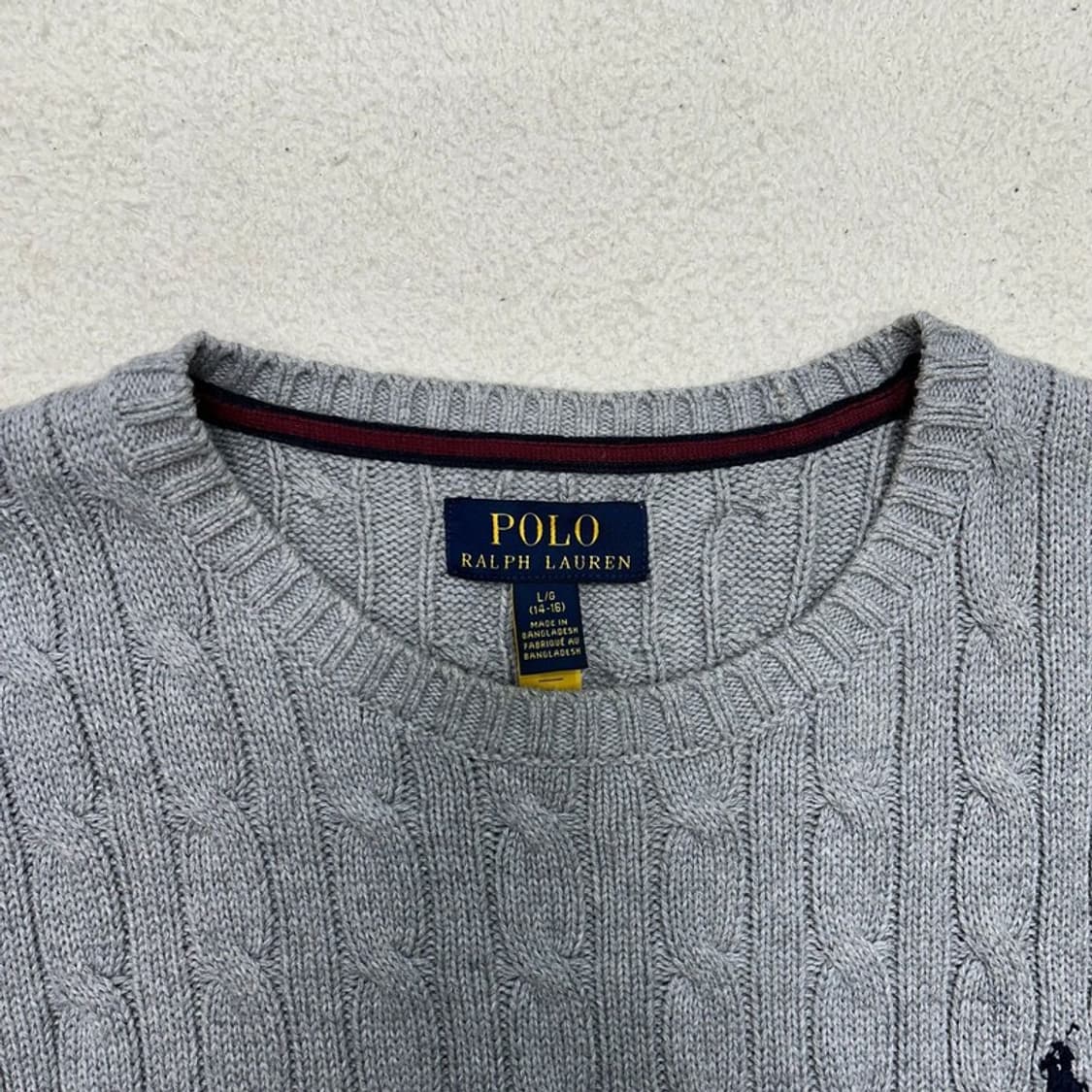 폴로랄프로렌 블랙라벨 그레이 케이블 니트 스웨터 L 상품이미지4