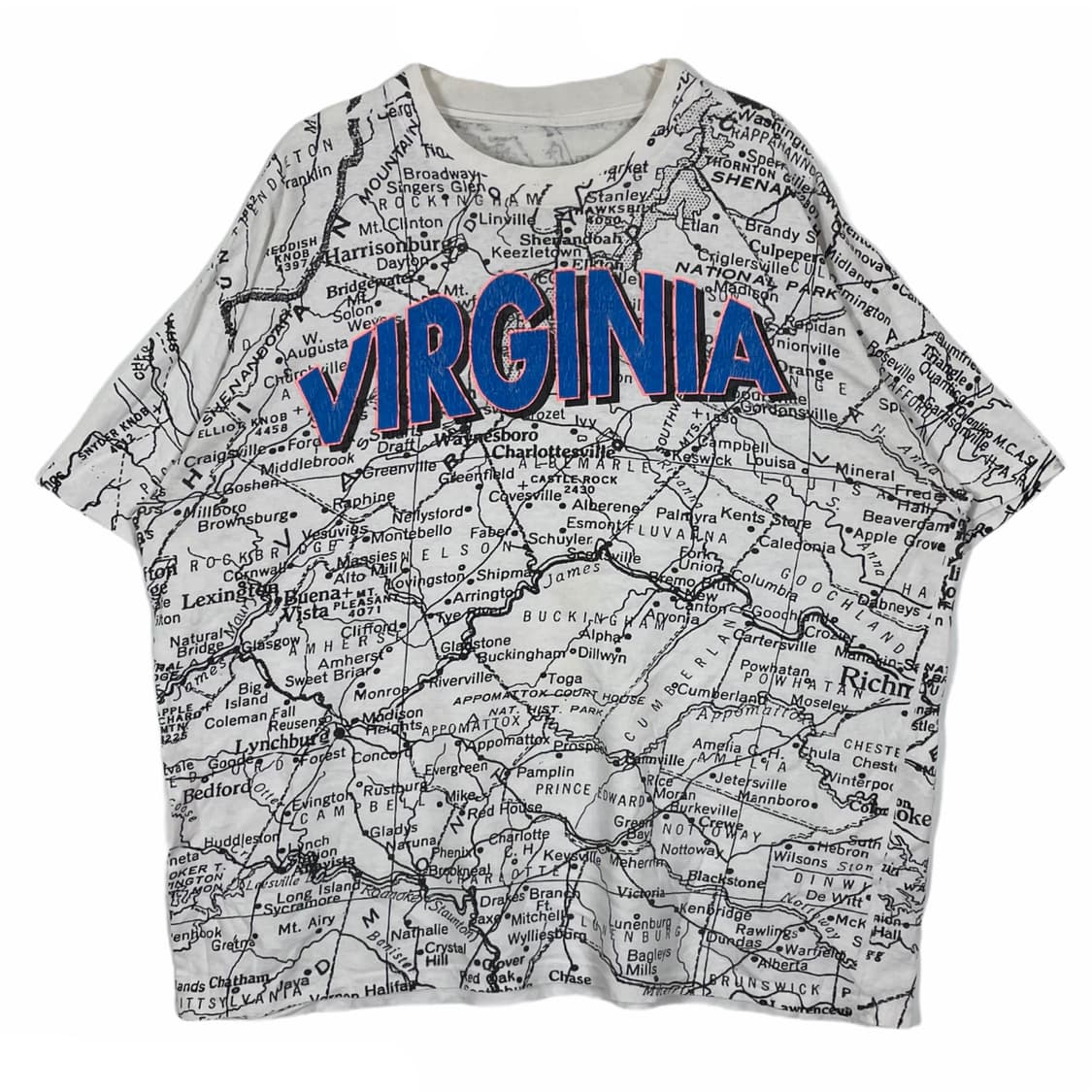 90s 버지니아 지도 티셔츠 상품이미지1