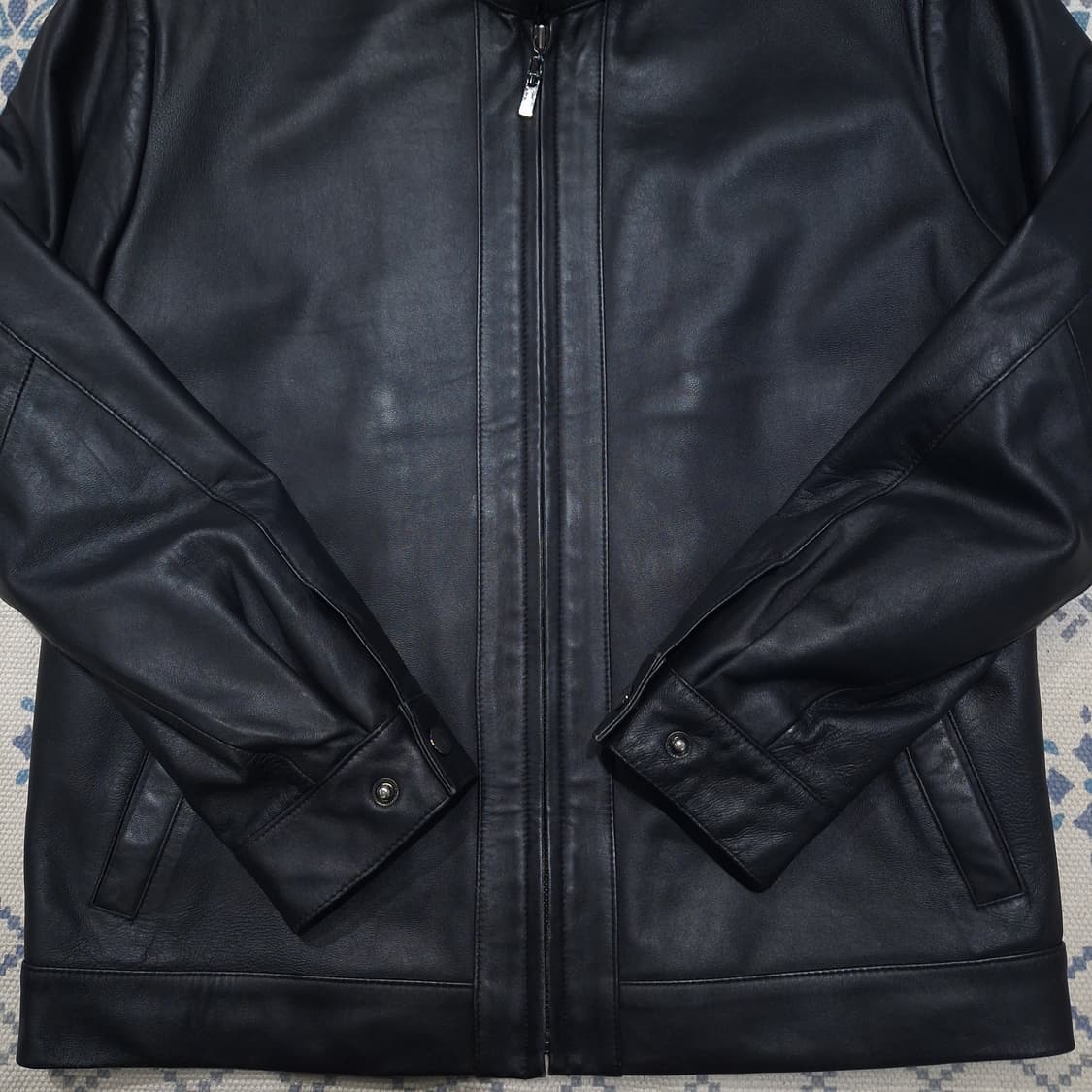 파브리지오 00s 블랙 네크비조 모크넥 램스킨 양가죽 레더자켓 가죽자켓 상품이미지5