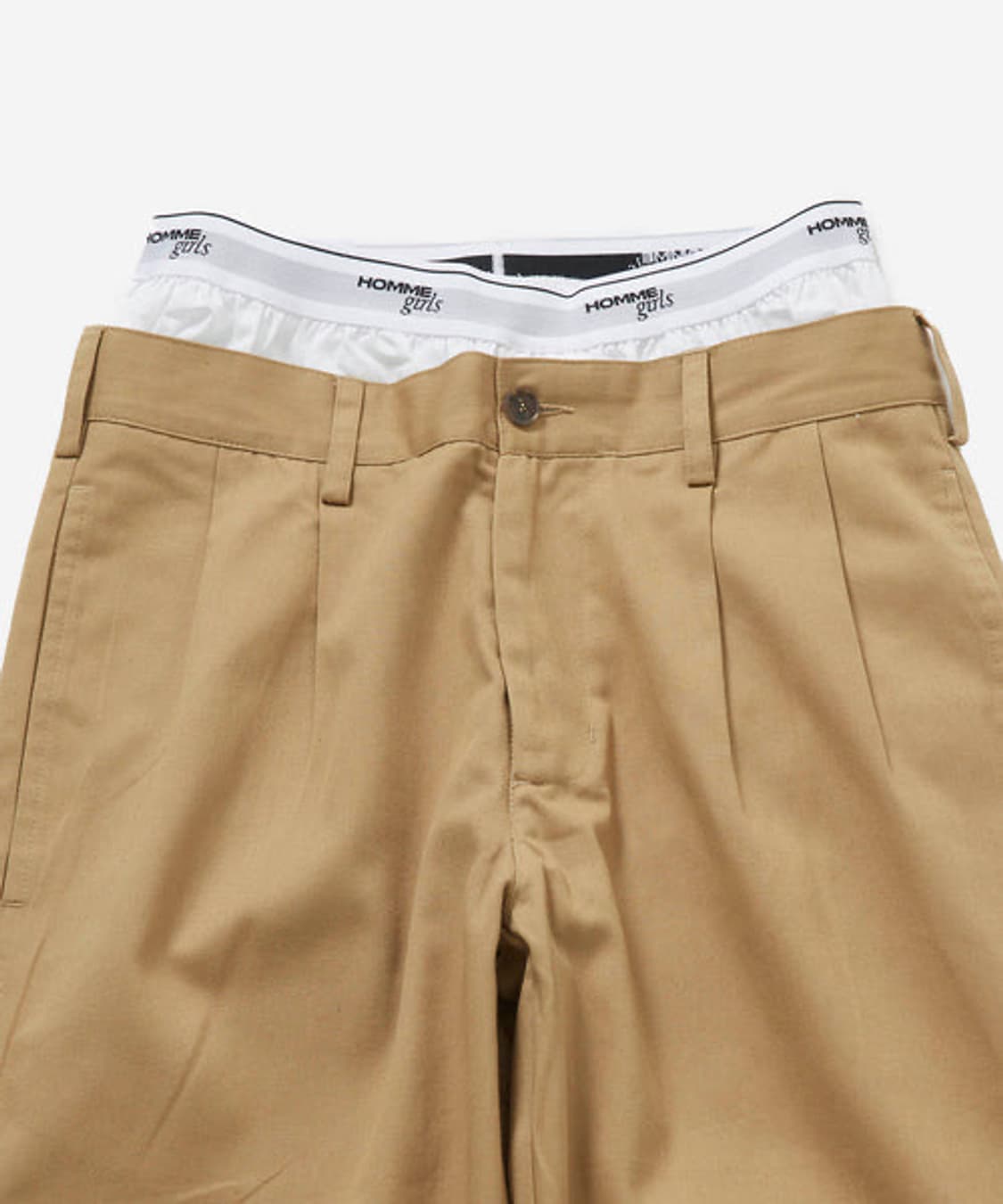 Homme girls 옴므걸즈 베이지 레이어드 슬랙스 상품이미지2