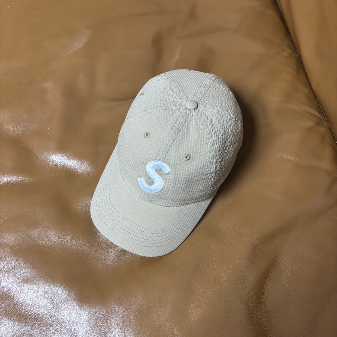 슈프림 S로고 6패널 볼캡 모자 시어서커 탄 상품이미지5