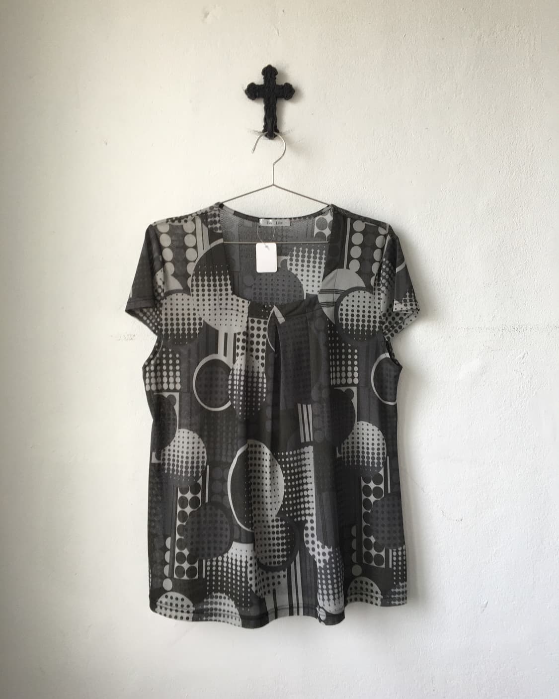 Dot pattern mixed top 상품이미지2