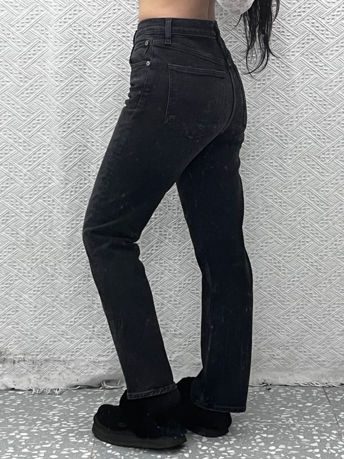 에이골디 모던시크 캐주얼 하이웨스트 흑청 데님팬츠 26인치 C09723 상품이미지2