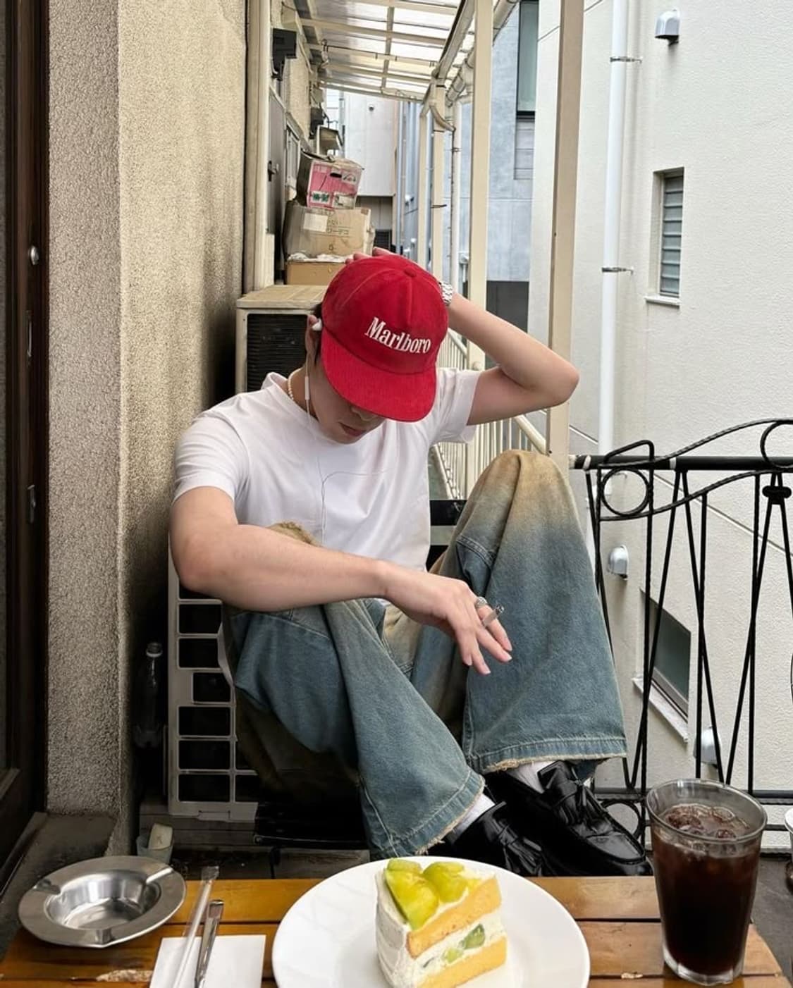 80s(Made in Taiwan) Marlboro 코듀로이 캡 상품이미지1