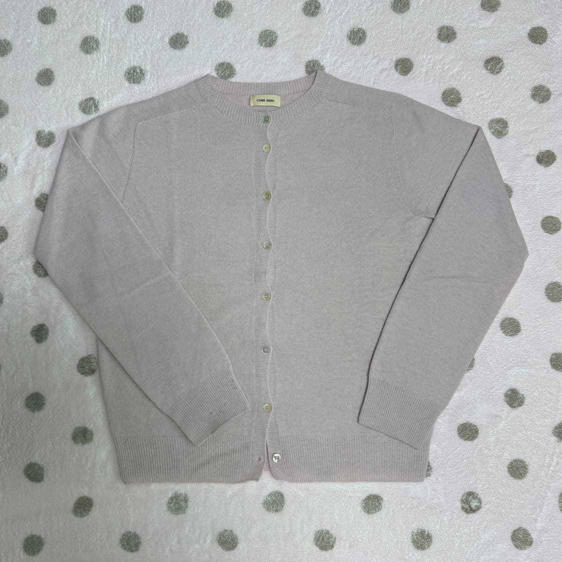 comehere 라벤더핑크 홀가먼트 가디건 상품이미지1