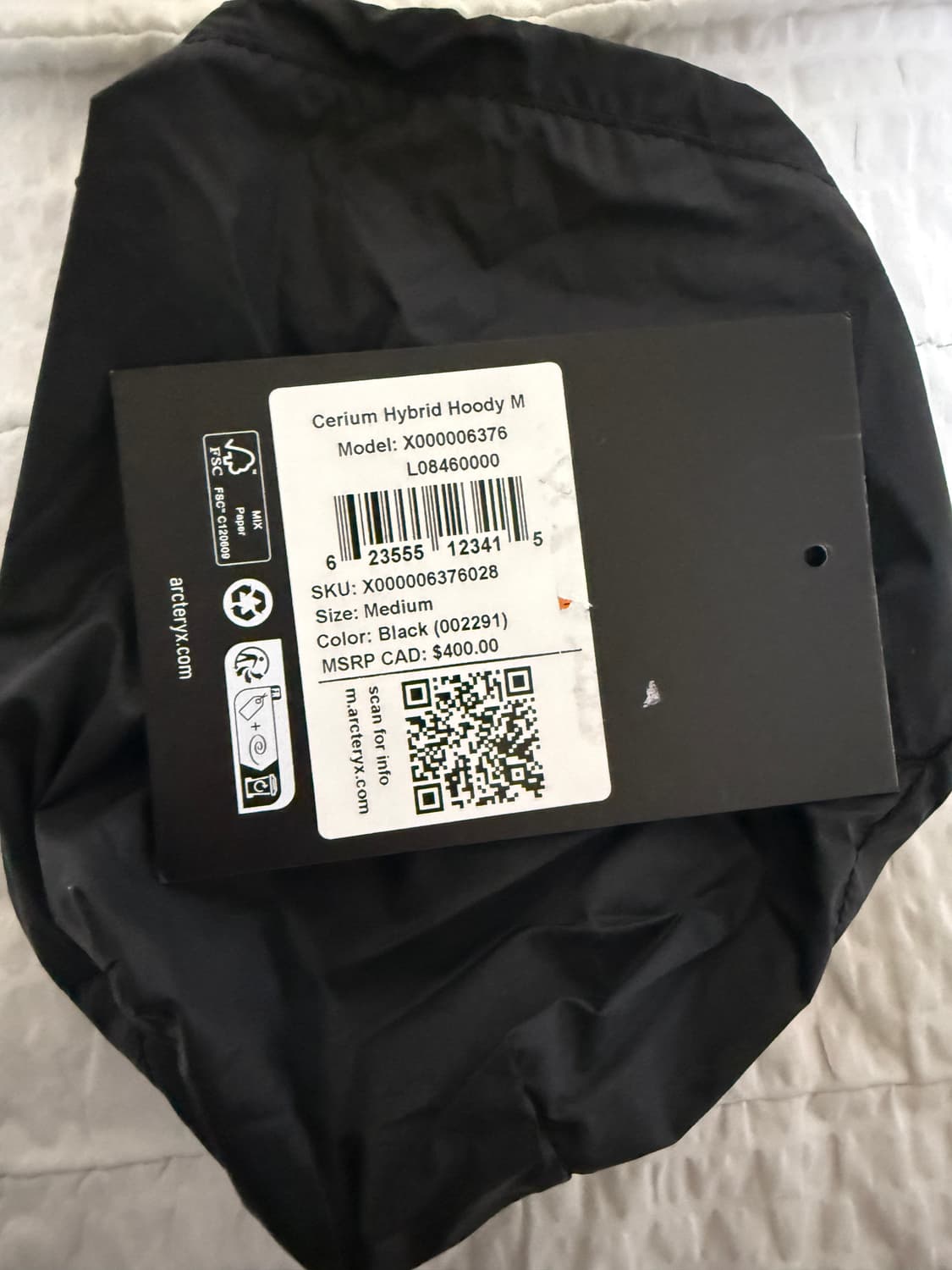 [M/M] 아크테릭스 세륨 하이브리드 후디 블랙 상품이미지10