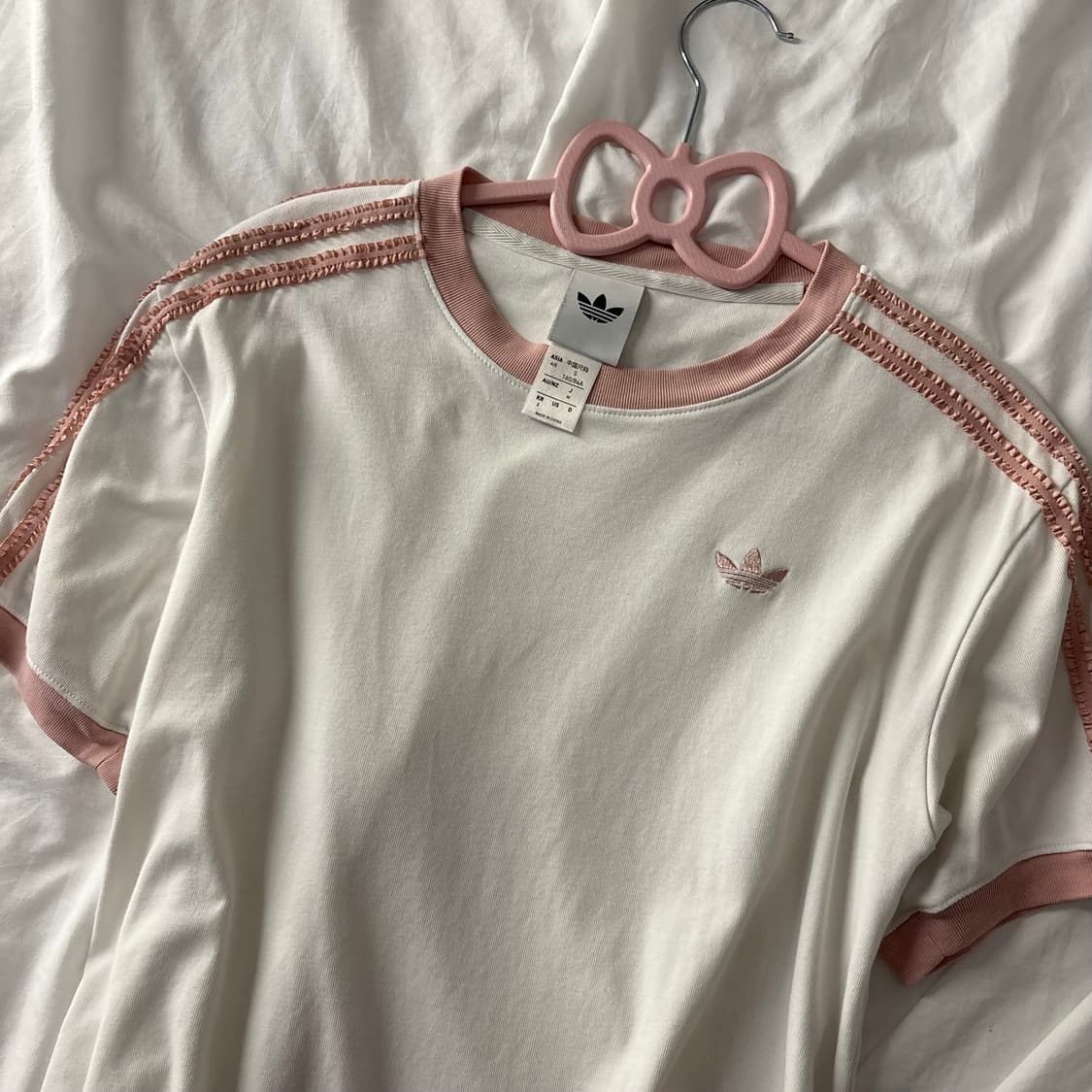 아디다스 화이트 핑크 발레코어 반팔 상품이미지2