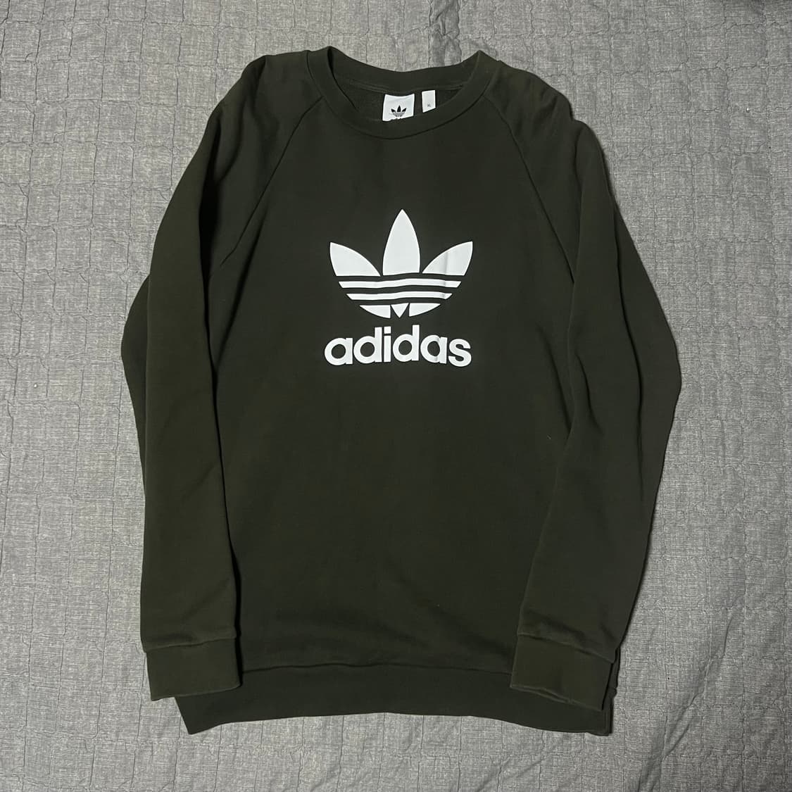 아디다스 트레포일 카키 맨투맨 XL 스웨터 카키 티셔츠 상품이미지1