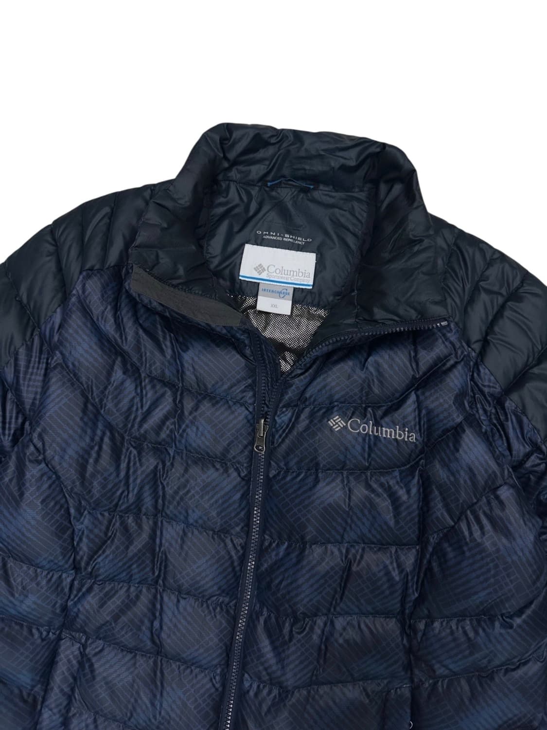 컬럼비아 옴니쉴드 구스다운 경량패딩 블랙&네이비 (2XL) 상품이미지3