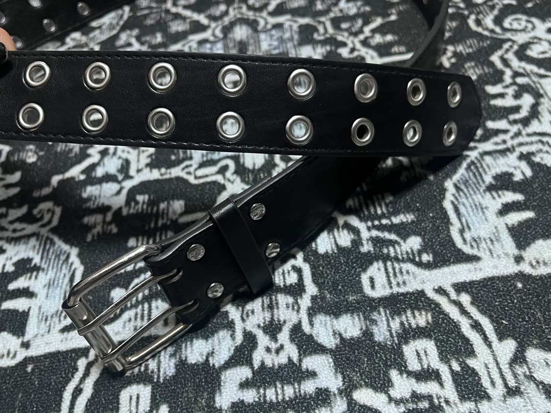 아일렛 블랙 레더 벨트 (새상품) 상품이미지1