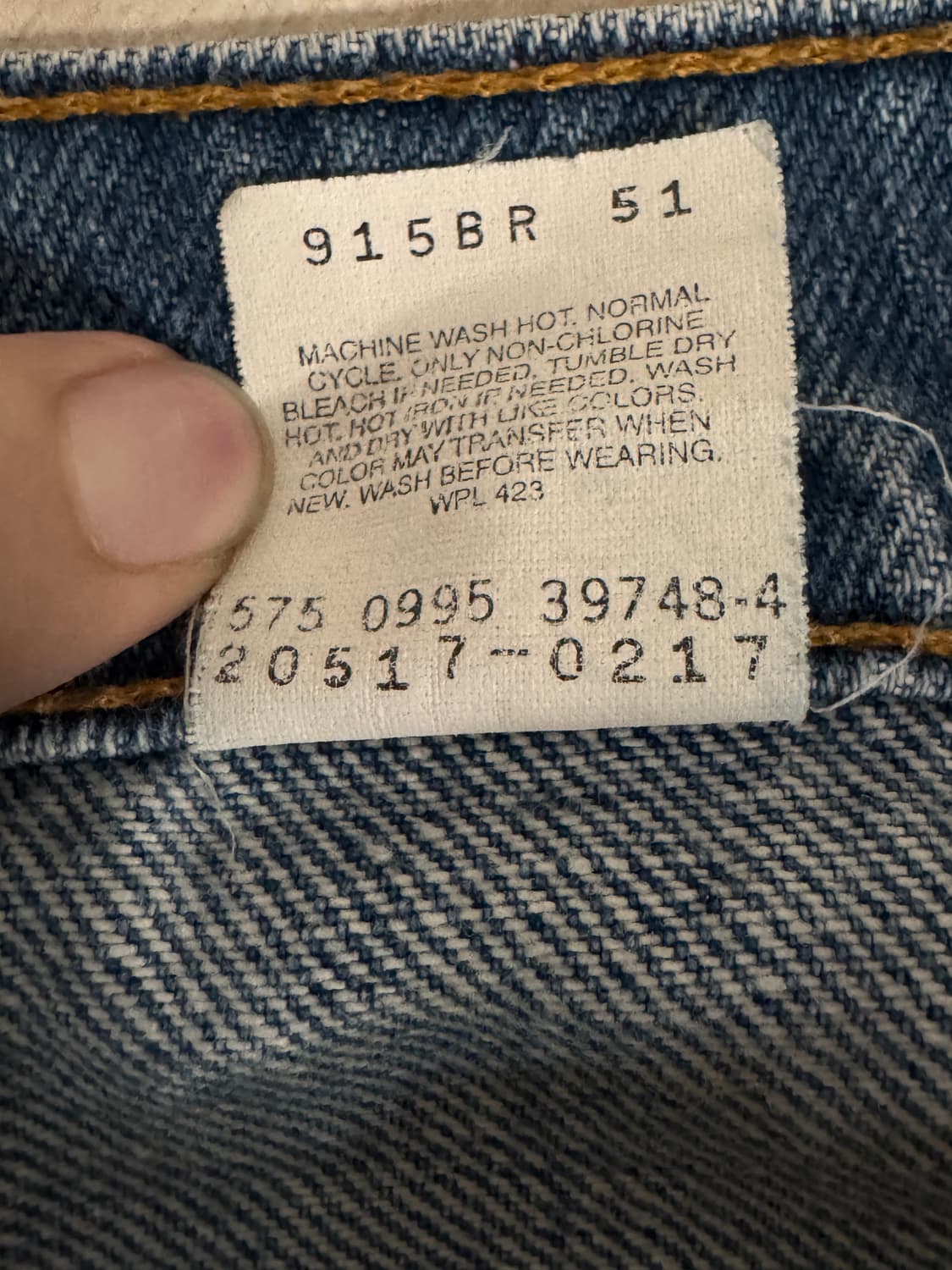 [36] 90's 리바이스 517 오렌지탭 연청 데님 상품이미지4