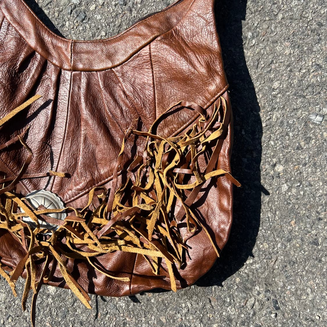 웨스턴 레더 프린지 백 상품이미지4