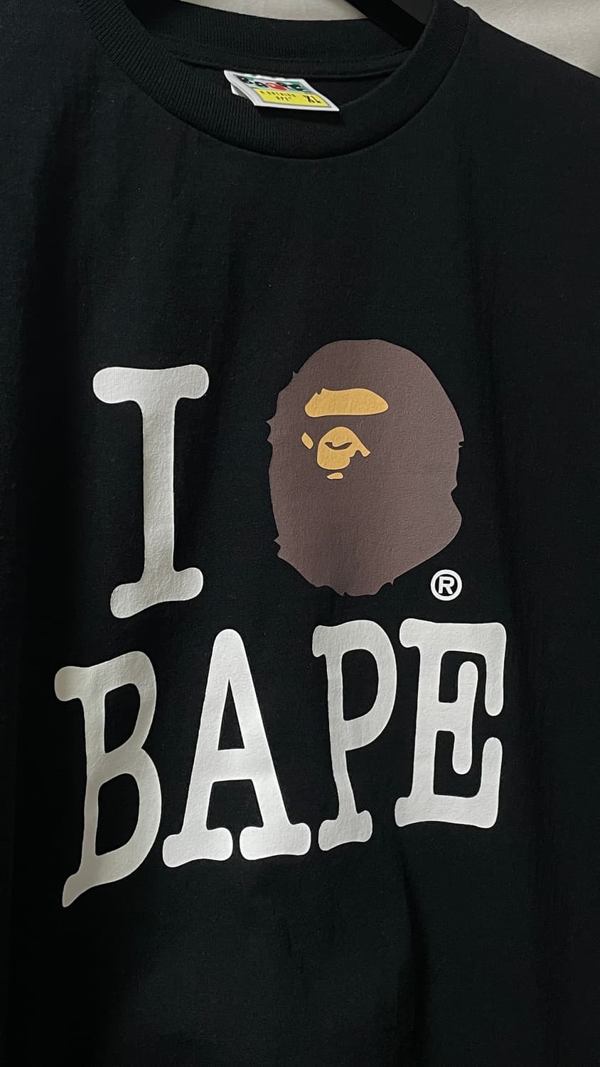 XL 베이프 반팔 티셔츠_ 아이러브 베이프 블랙 상품이미지3