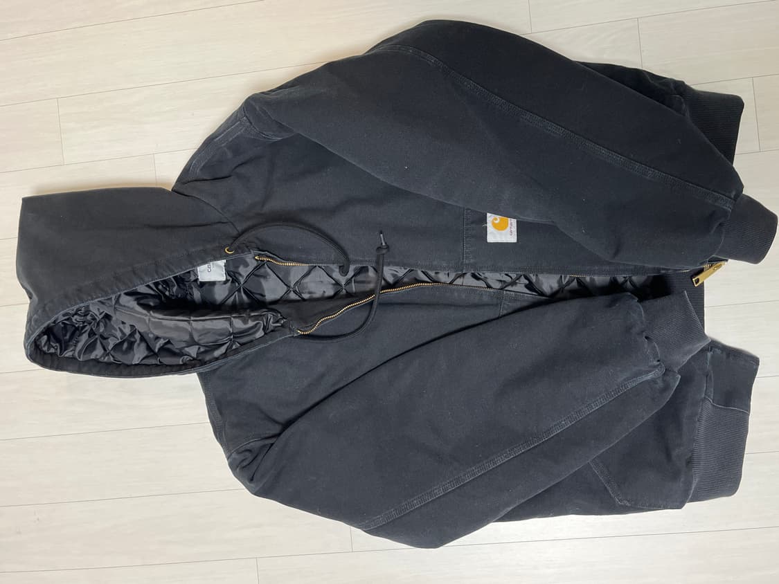 칼하트 wip og 액티브 자켓 블랙 스톤 캔버스 상품이미지2