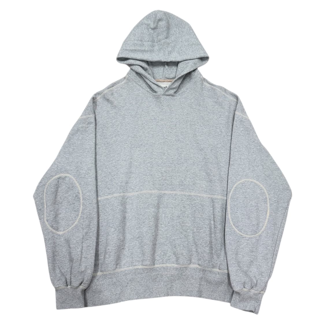 러프사이드 오버사이즈드 패치 후드티 멜란지 그레이 3 상품이미지1