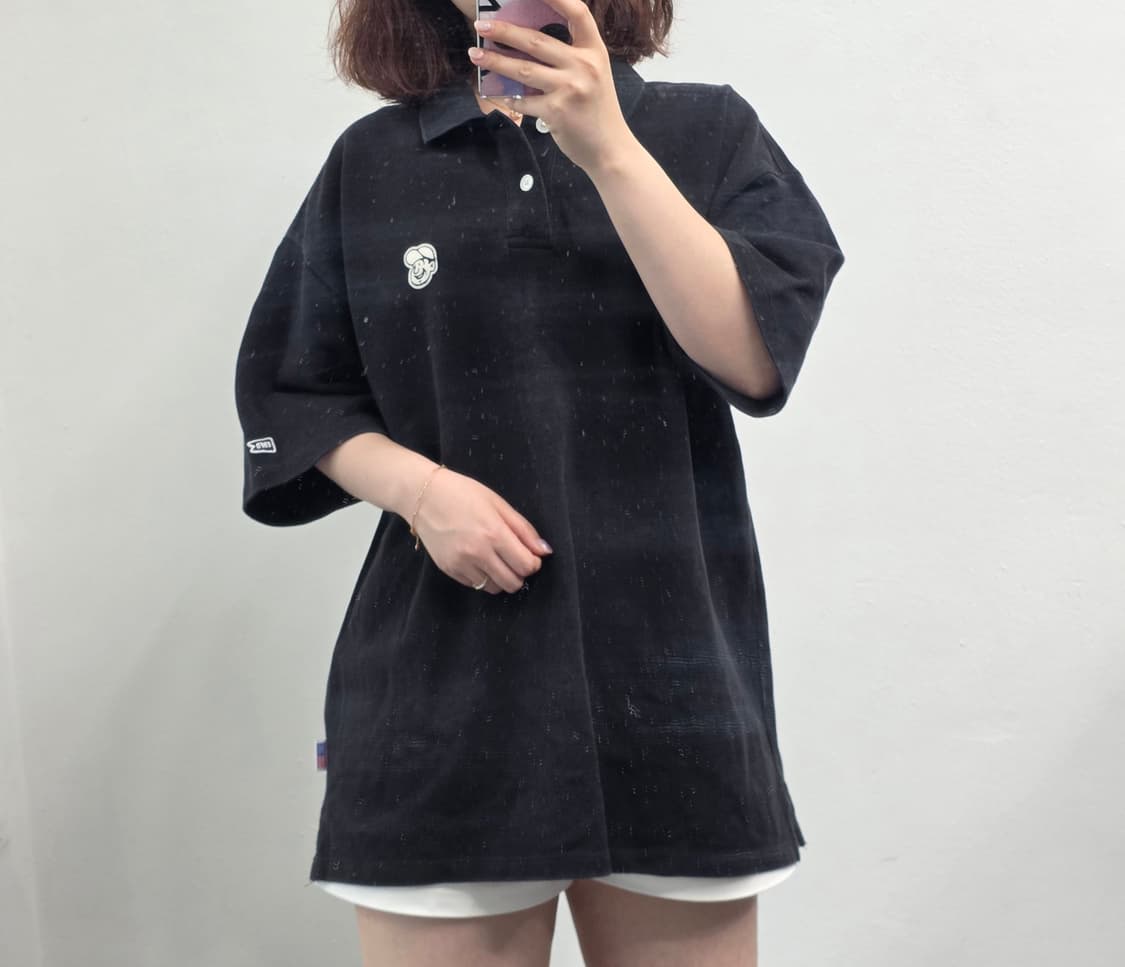 [프립]M/이벳필드 반팔카라티 블랙 상품이미지3