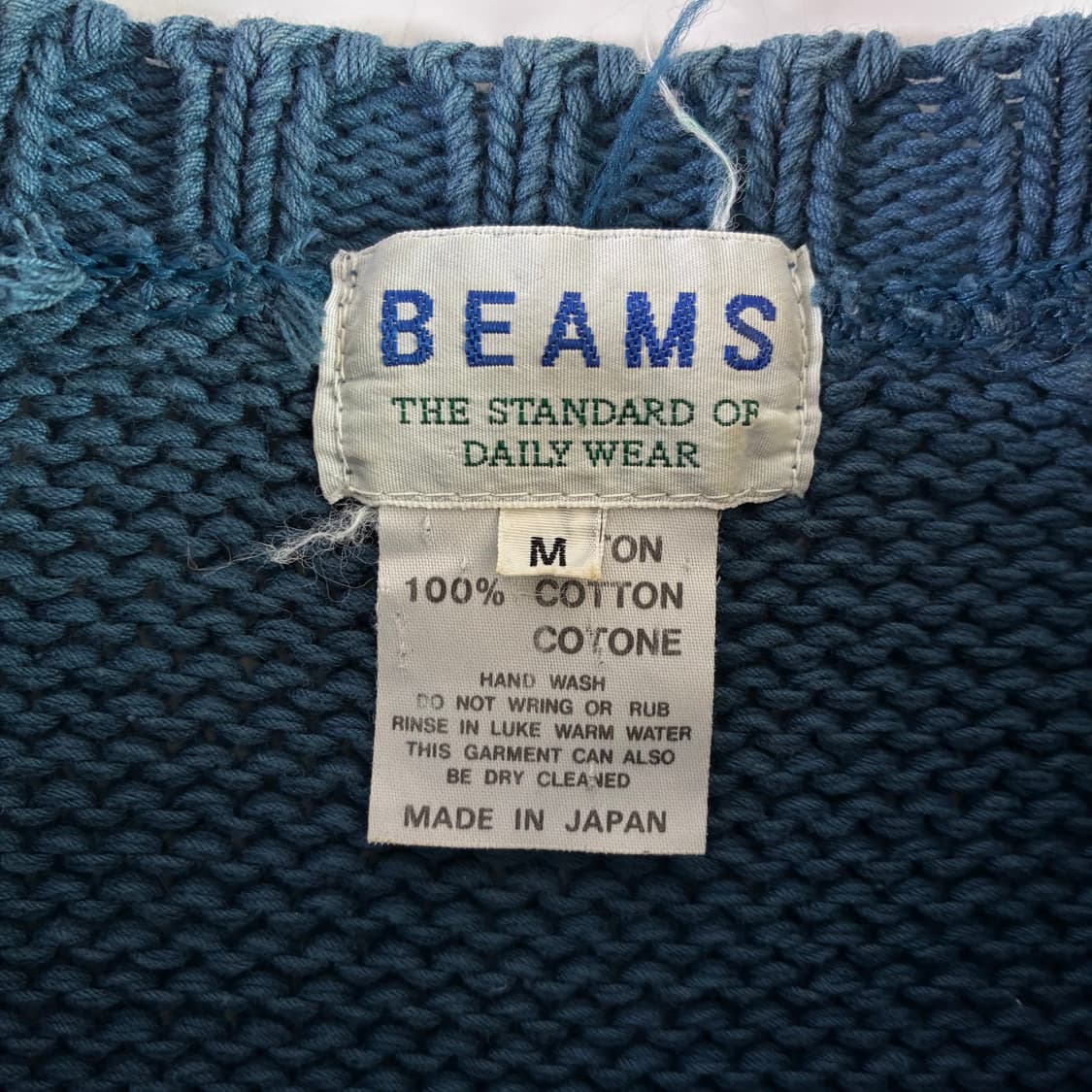 Beams  빔즈 헤비코튼 스카이블루 라운드 니트  상품이미지4