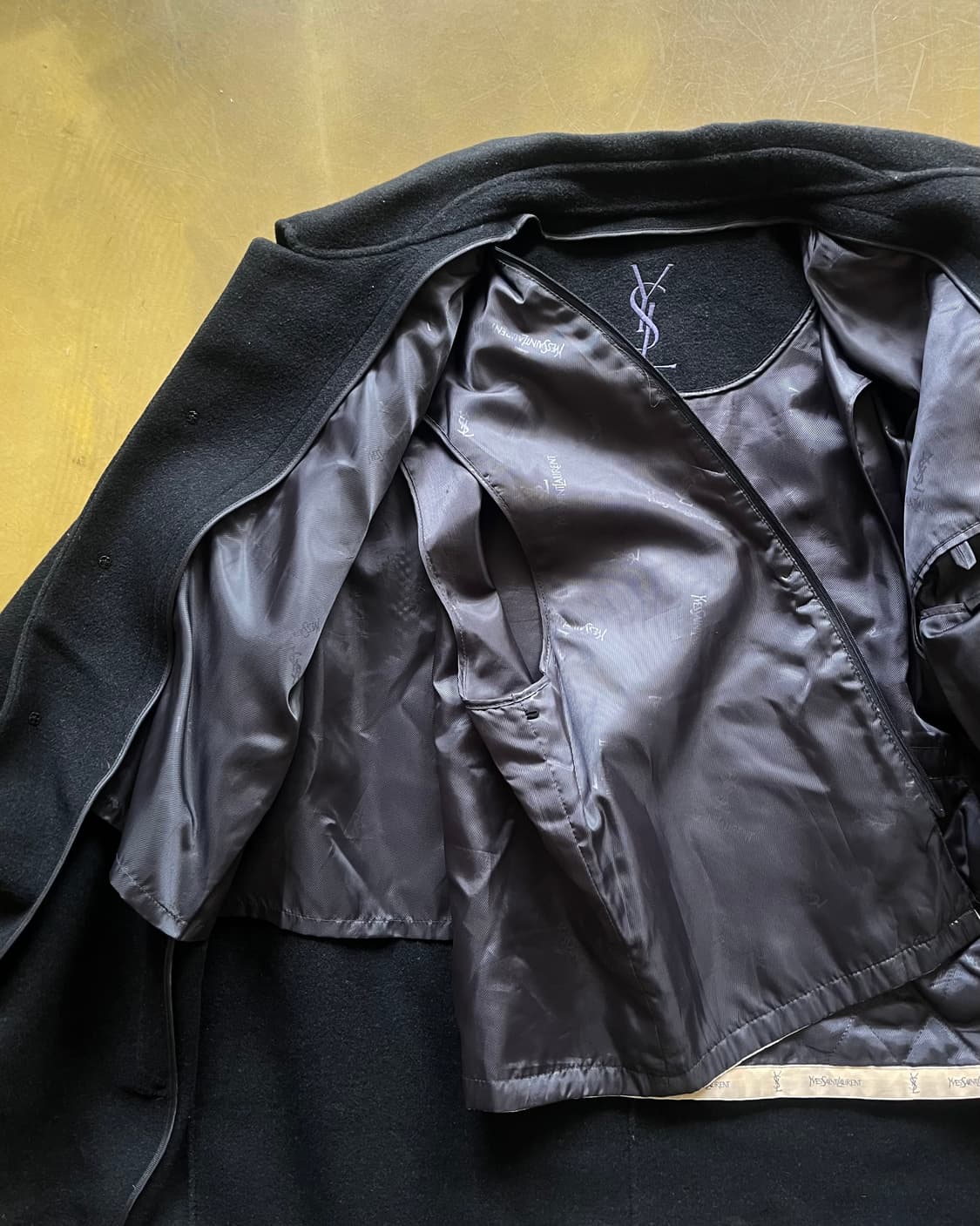 1990s YSL Pure Homme Black Wool Coat 상품이미지8