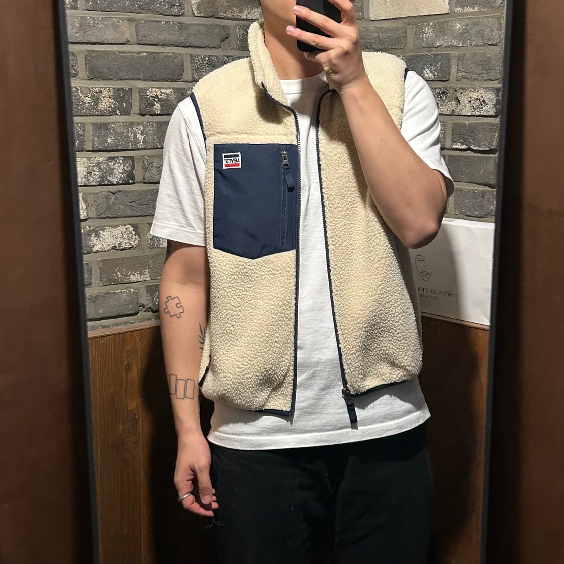 L) 리바이스 레트로 양털 베스트 아이보리 상품이미지9