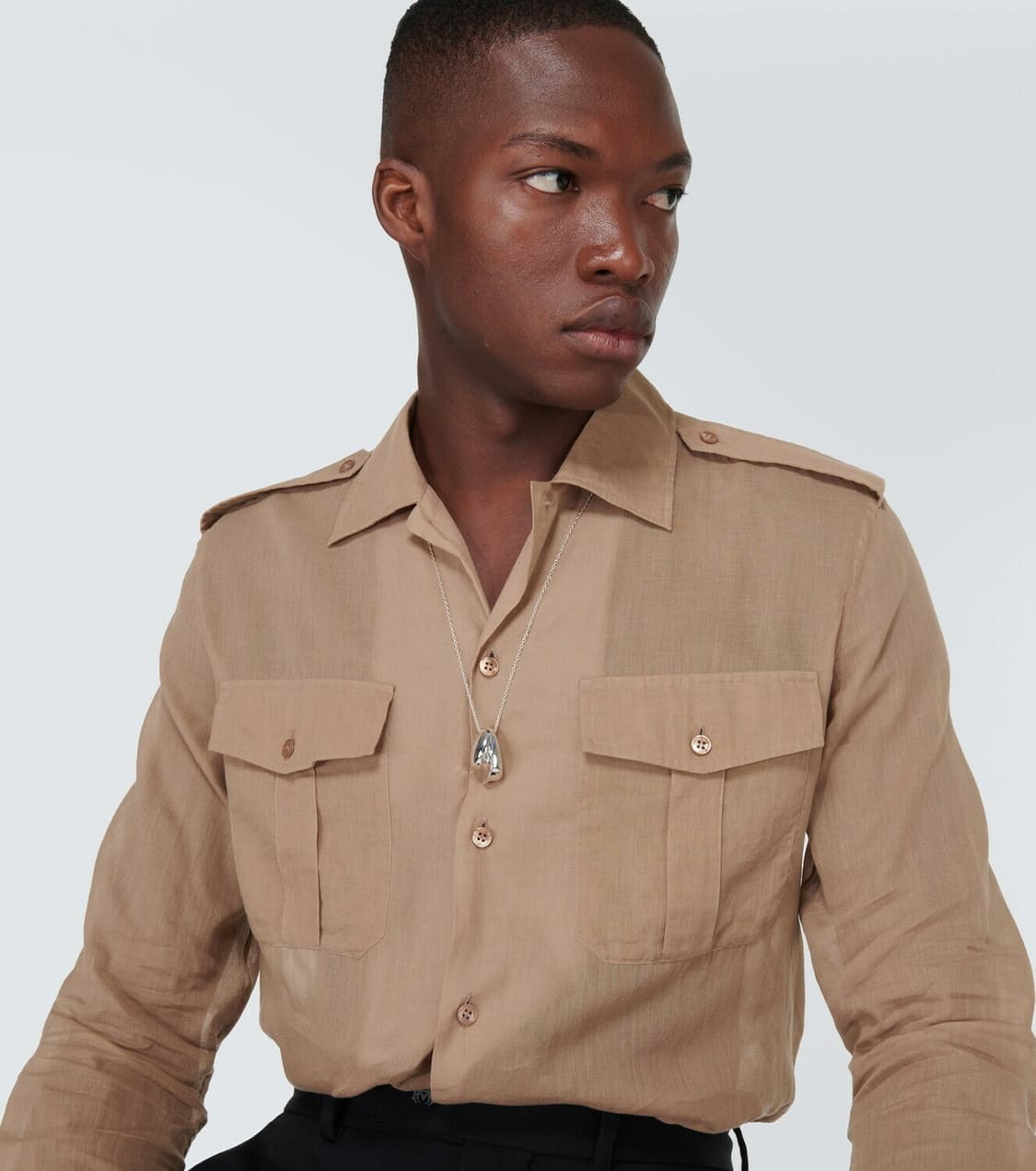 [이준호님 착용] 생로랑 23ss 보일 견장 셔츠 상품이미지1