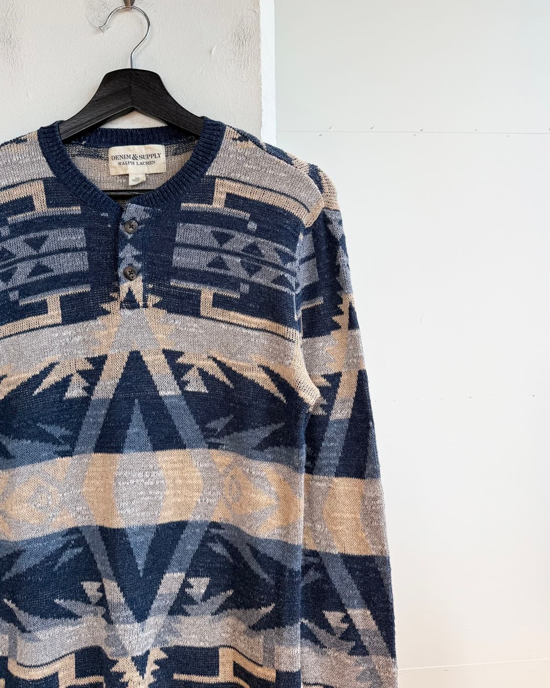 데님 앤 서플라이 랄프 로렌 블루 아즈텍 헨리넥 니트  상품이미지5