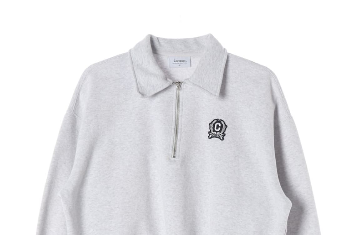 커버낫 C 로고 반집업 맨투맨 그레이 S 상품이미지3