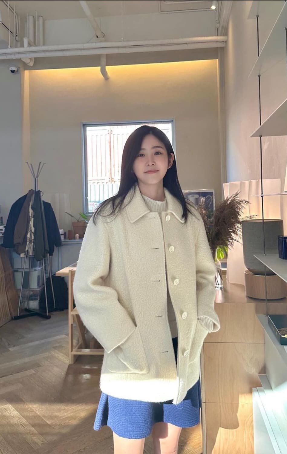 정가30만 YUERE 유에르 울 알파카 하프 코트 하트시그널 박지현 착용 상품이미지3