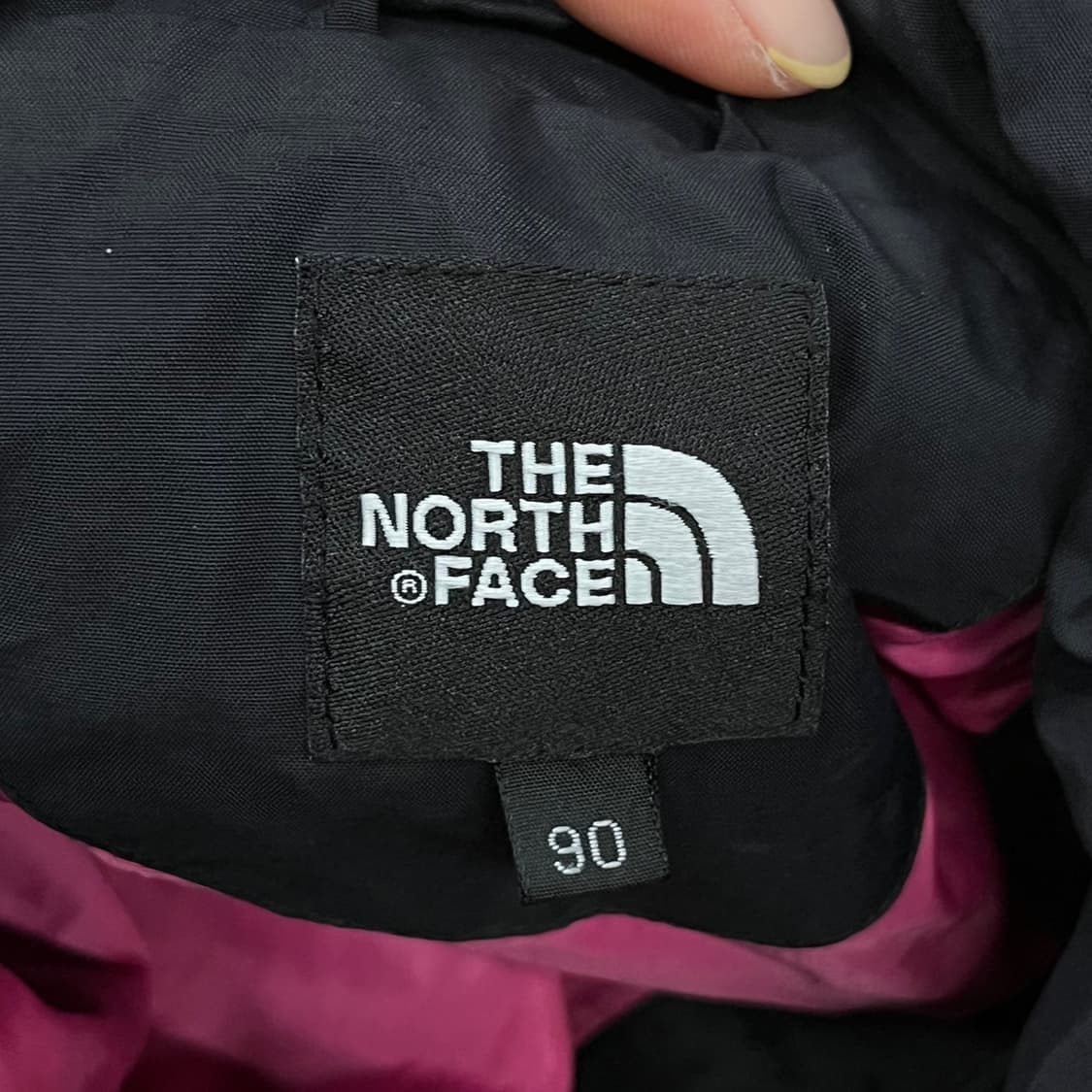 [정품/L] 노스페이스 블랙 바람막이 핑크 로고 b16 상품이미지5