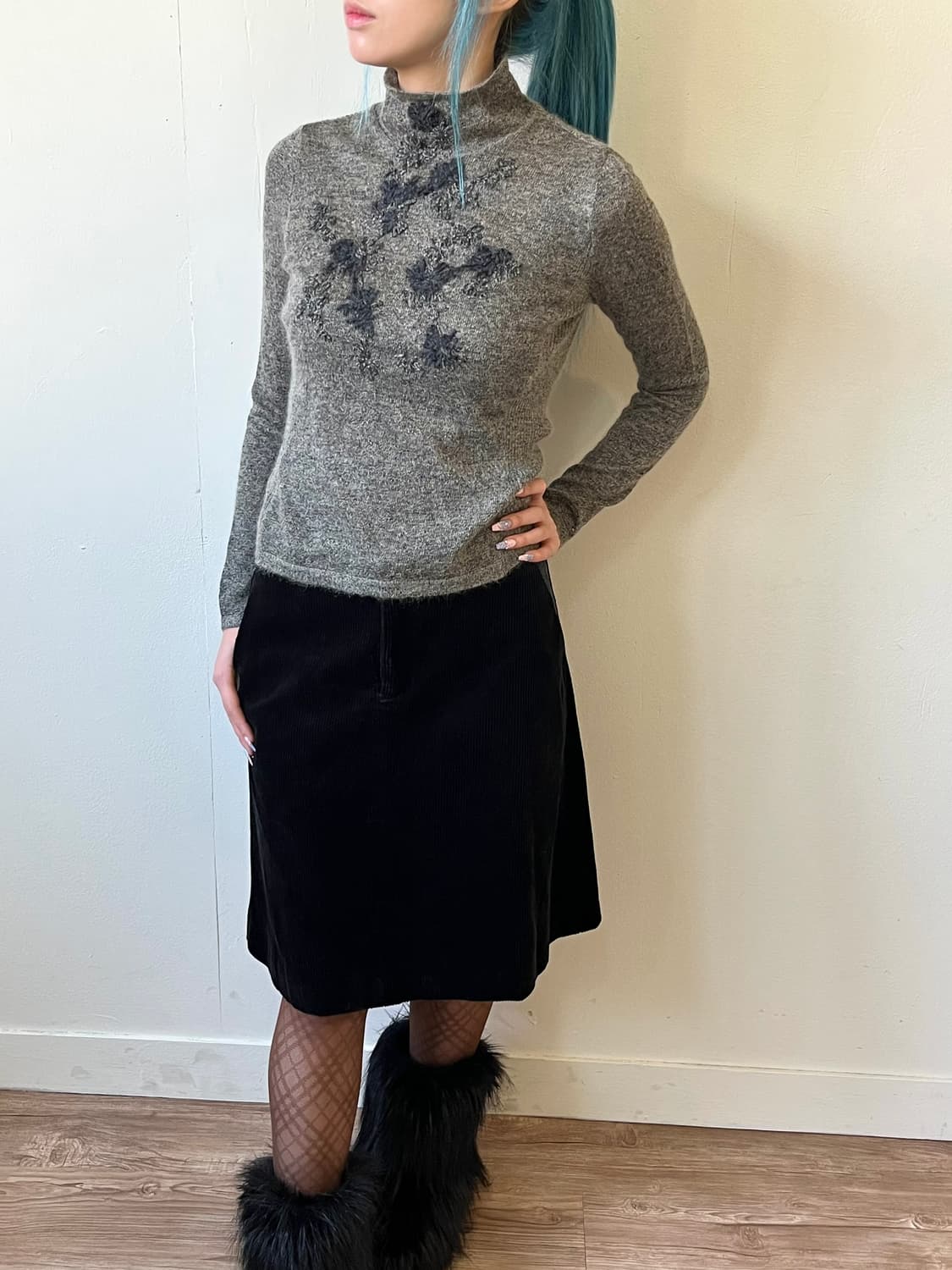 ville d azur 플라워 터틀넥 상품이미지4