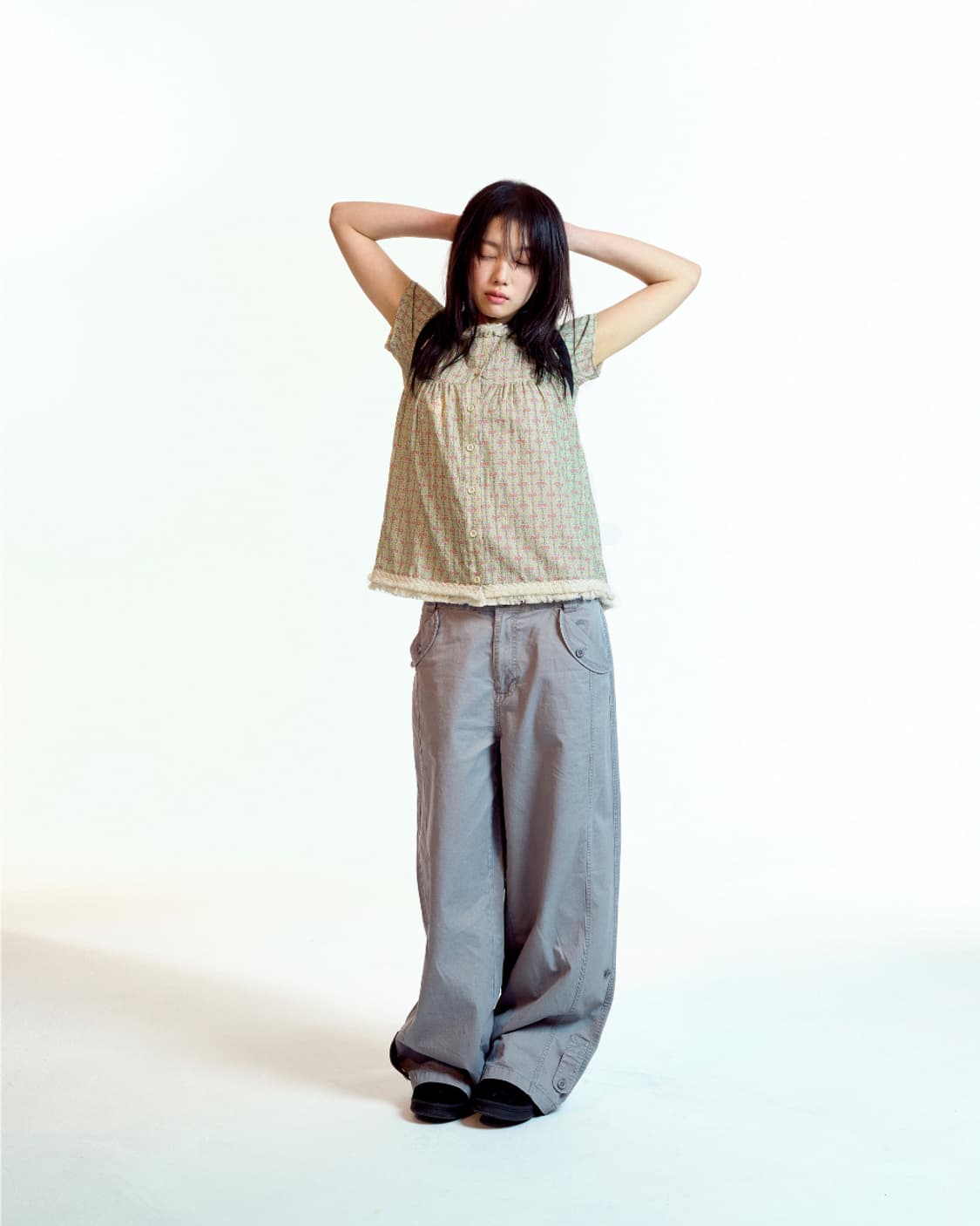 코이세이오 워시드 버튼 탭 팬츠 상품이미지2