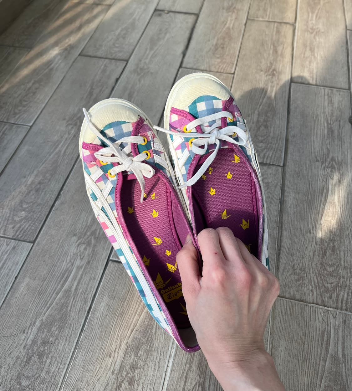 빈티지 오니츠카 타이거 체크무늬 플랫슈즈 상품이미지6